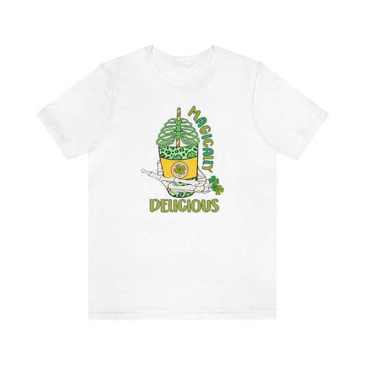 Magically Delicious Coffee Cup St. Patrick's Day Unisex Jersey Short Sleeve Tee