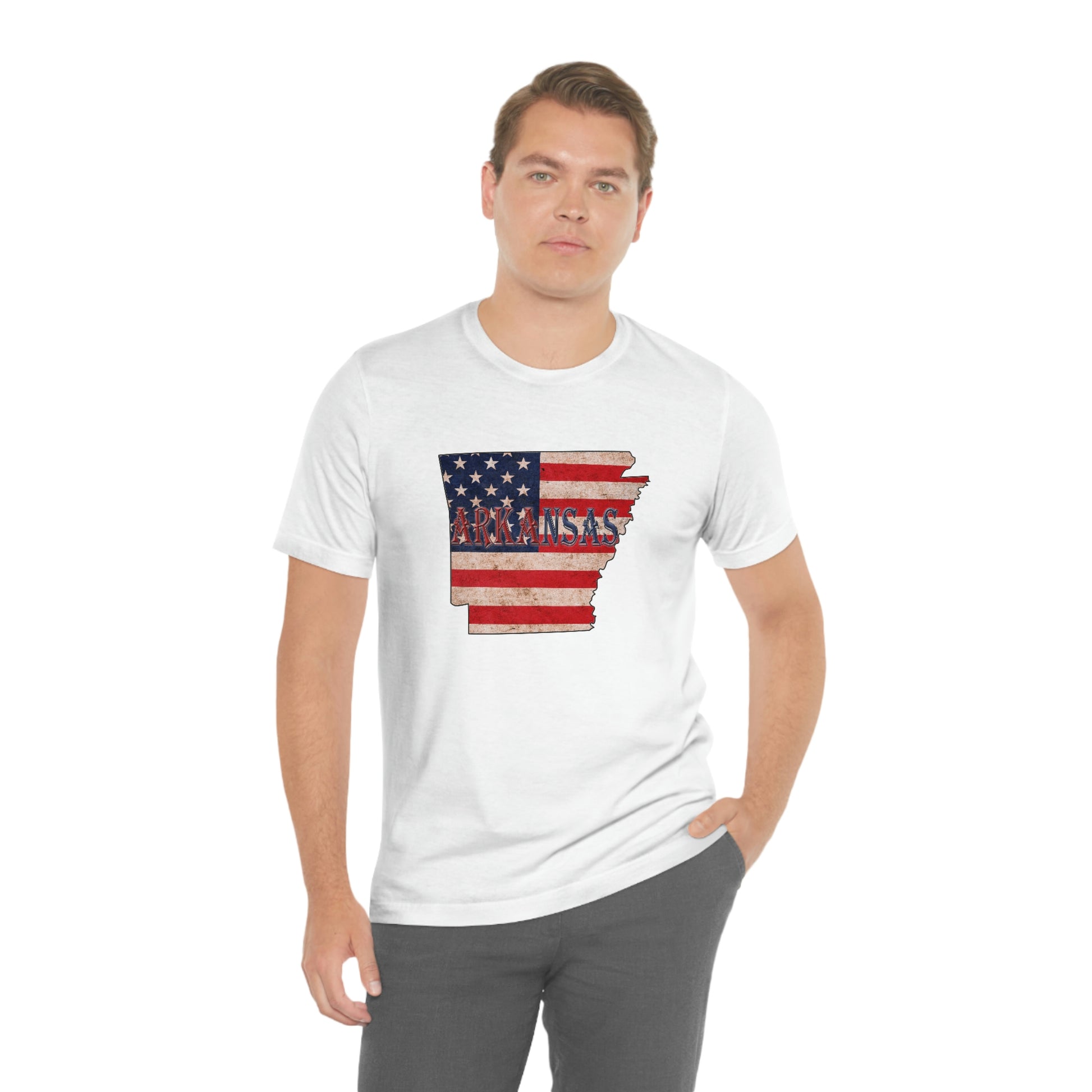 Arkansas AR US Flag Unisex Jersey Short Sleeve Tee Tshirt T-shirt