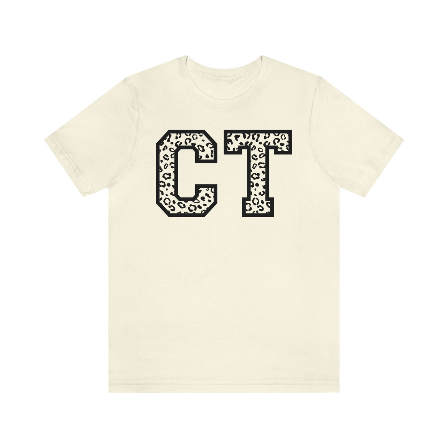 Connecticut CT Leopard Print Short Sleeve  T-shirt