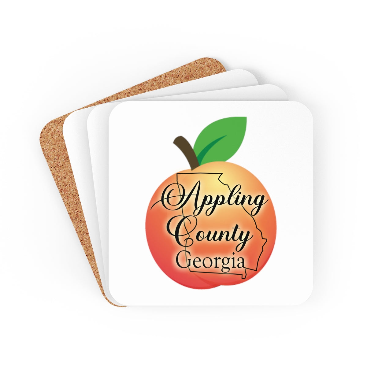 Appling County Georgia Corkwood Coaster Set