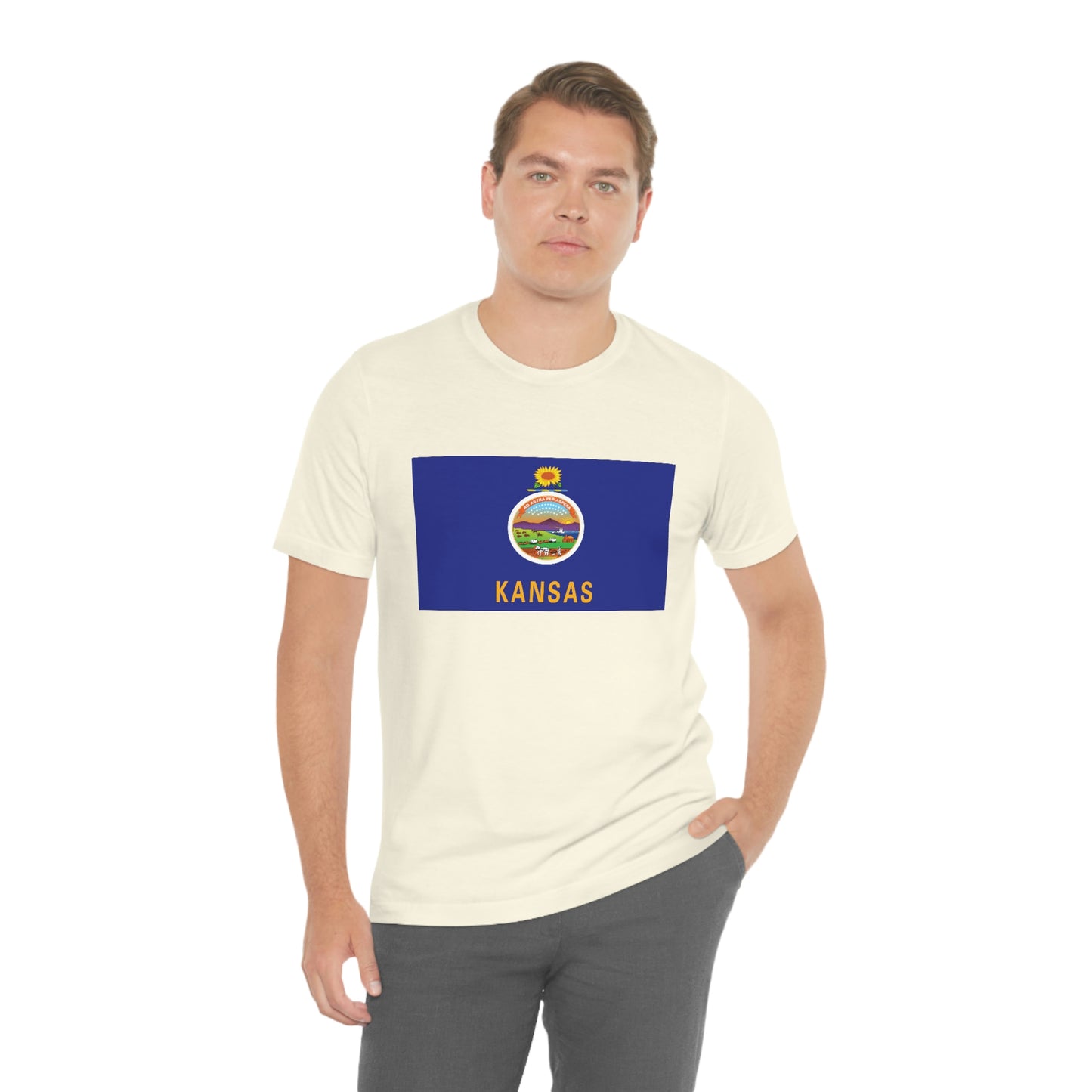 Kansas Flag Unisex Jersey Short Sleeve Tee Tshirt T-shirt