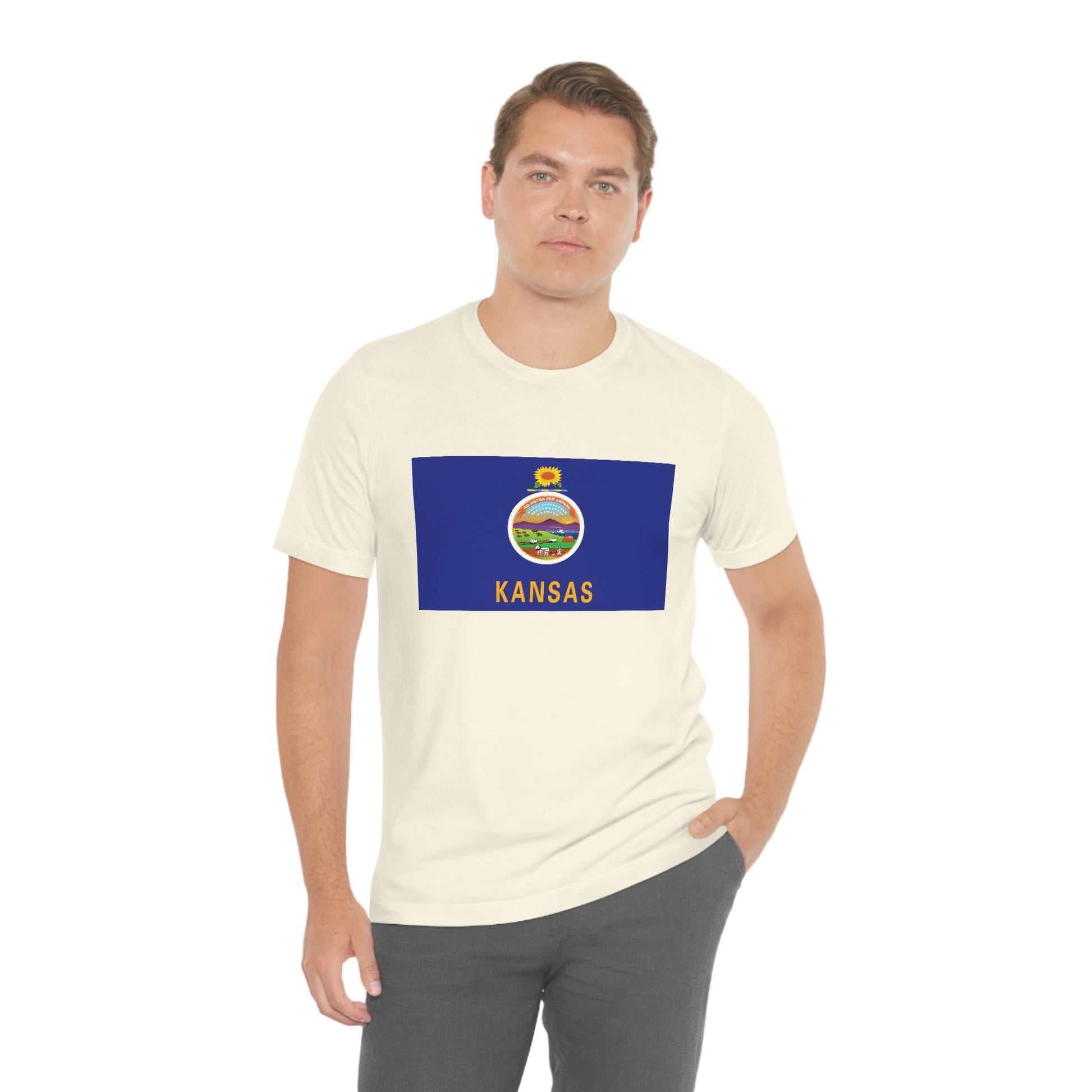 Kansas Flag Unisex Jersey Short Sleeve Tee Tshirt T-shirt