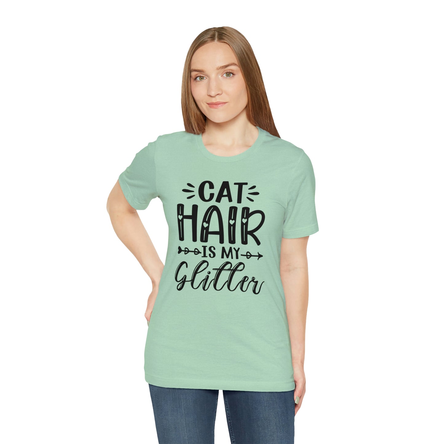 Cat Hair is my Glitter Short Sleeve T-shirt