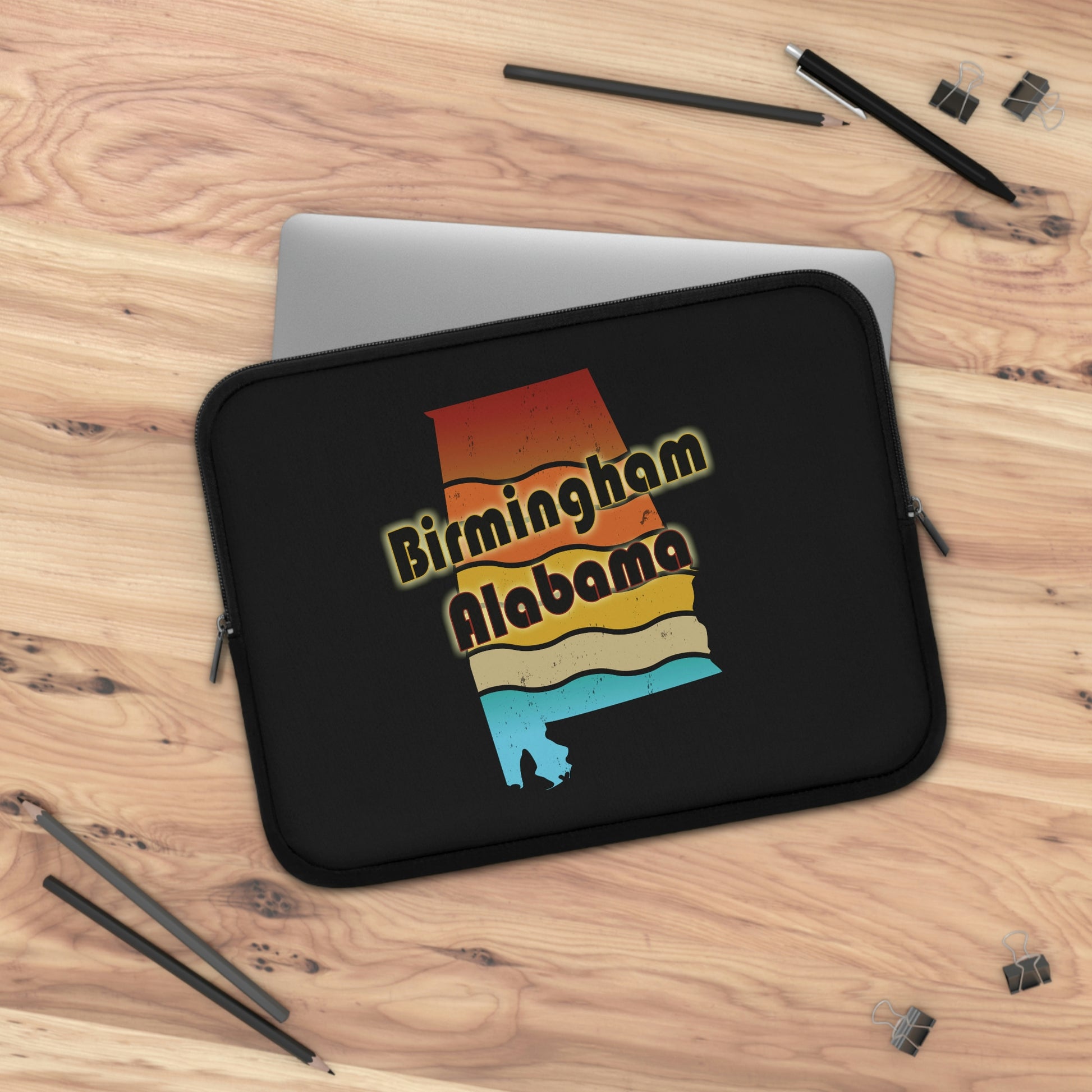 Birmingham Alabama Retro Sunset Laptop Sleeve