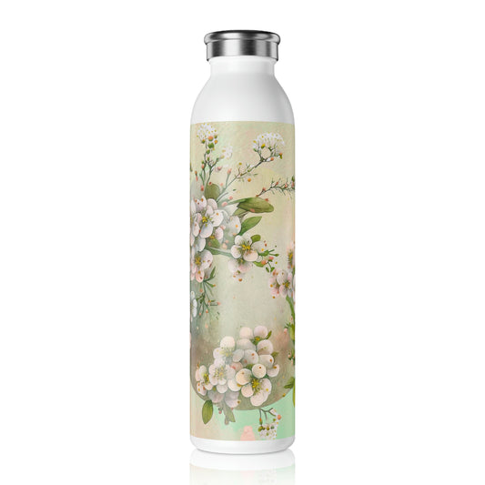 Spring Flowers Watercolor Slim Water Bottle