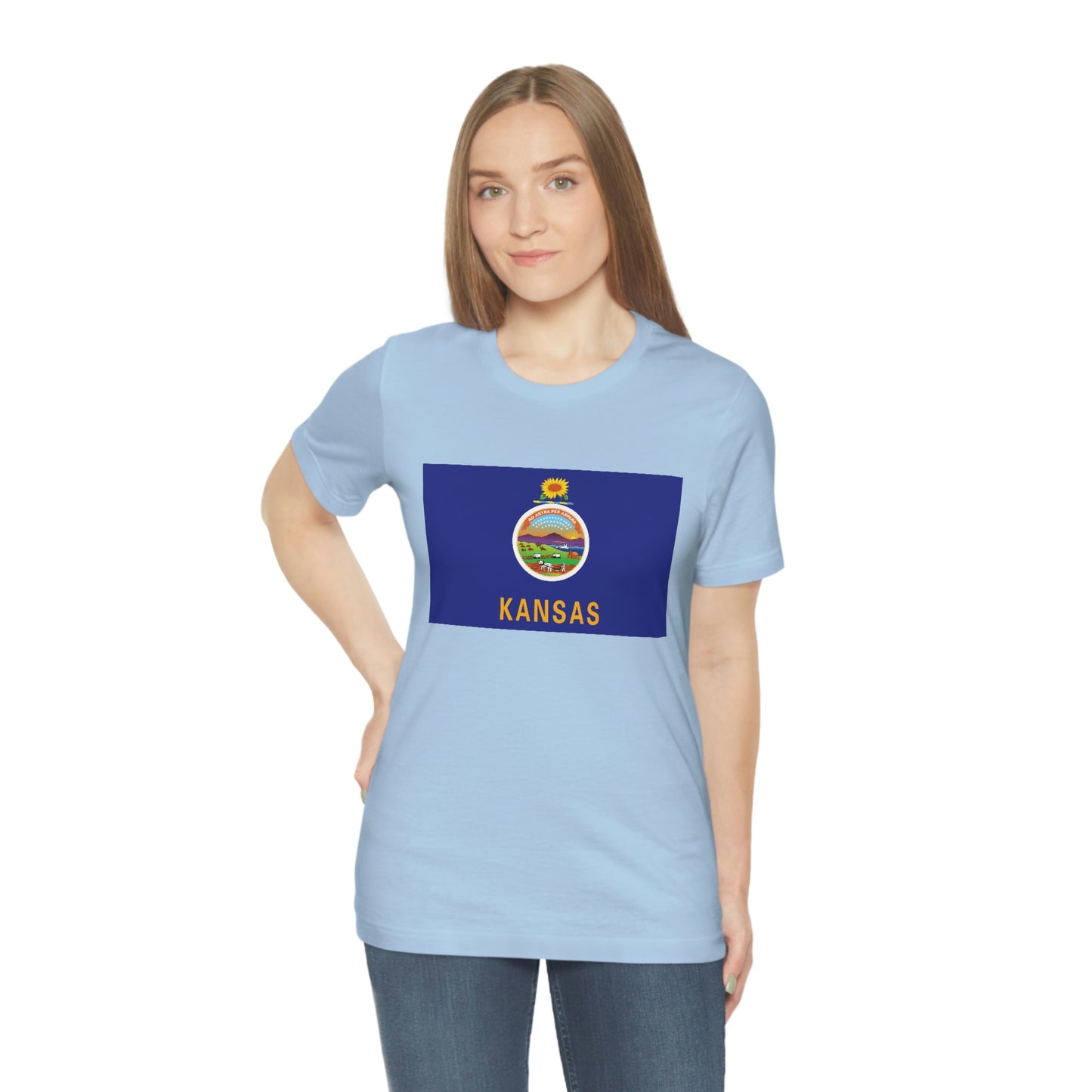 Kansas Flag Unisex Jersey Short Sleeve Tee Tshirt T-shirt