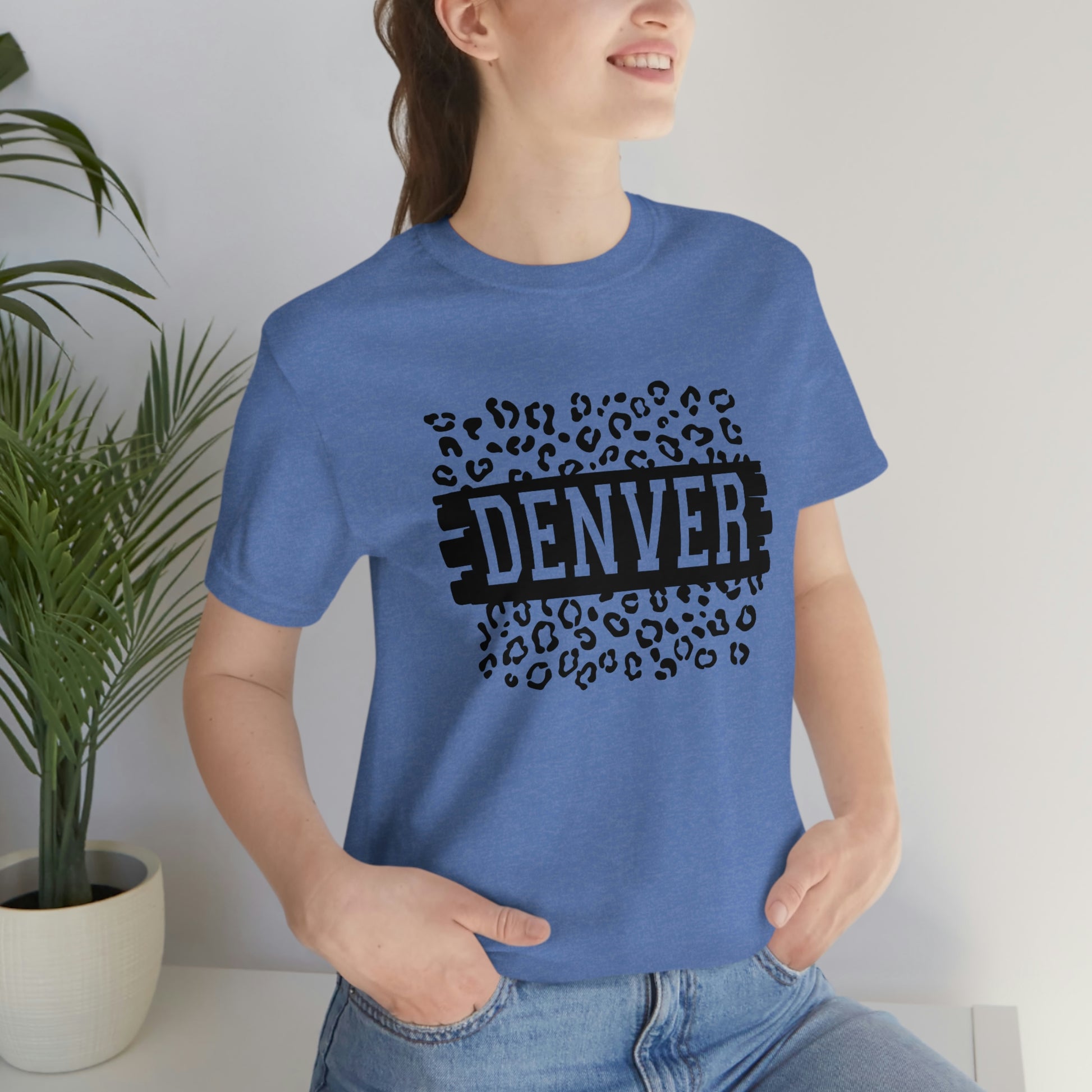 Denver Leopard Print Unisex Jersey Short Sleeve Tee Tshirt T-shirt