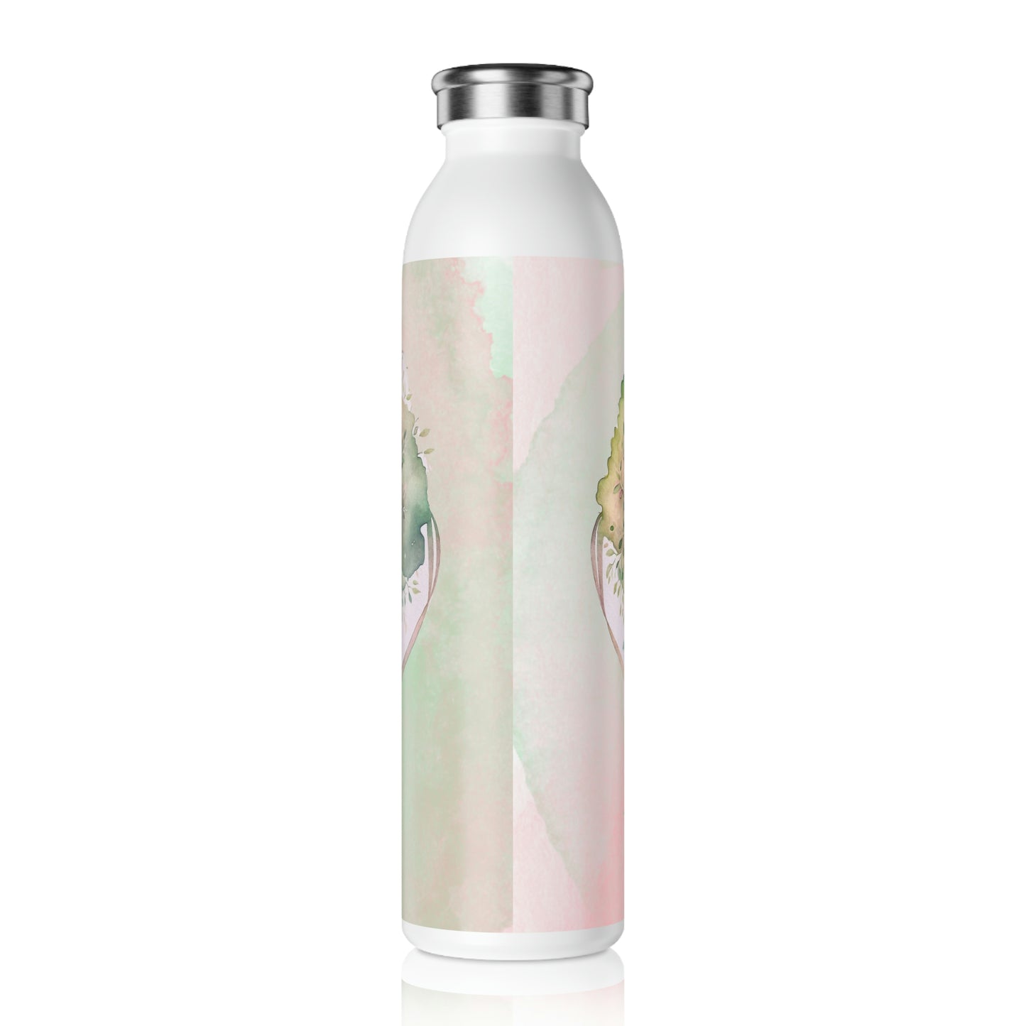 Spring Tree Ribbons Watercolor Slim Water Bottle