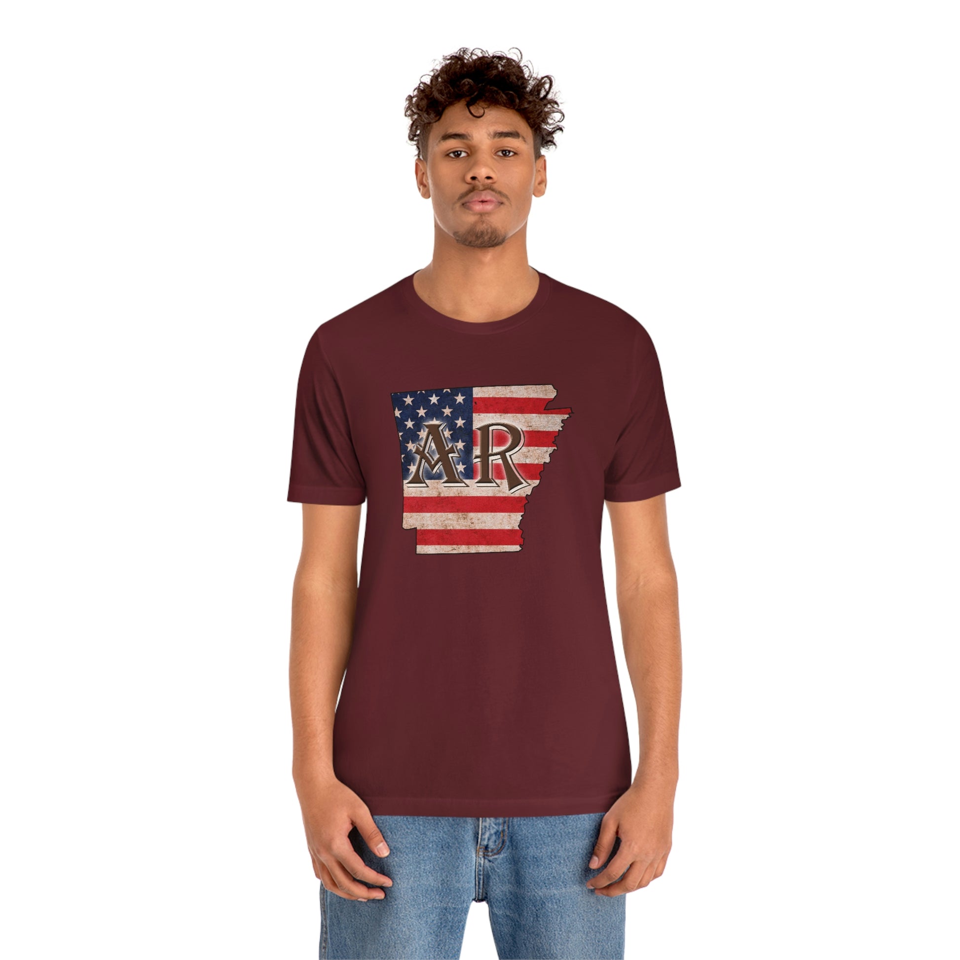 Arkansas AR US Flag Unisex Jersey Short Sleeve Tee Tshirt T-shirt