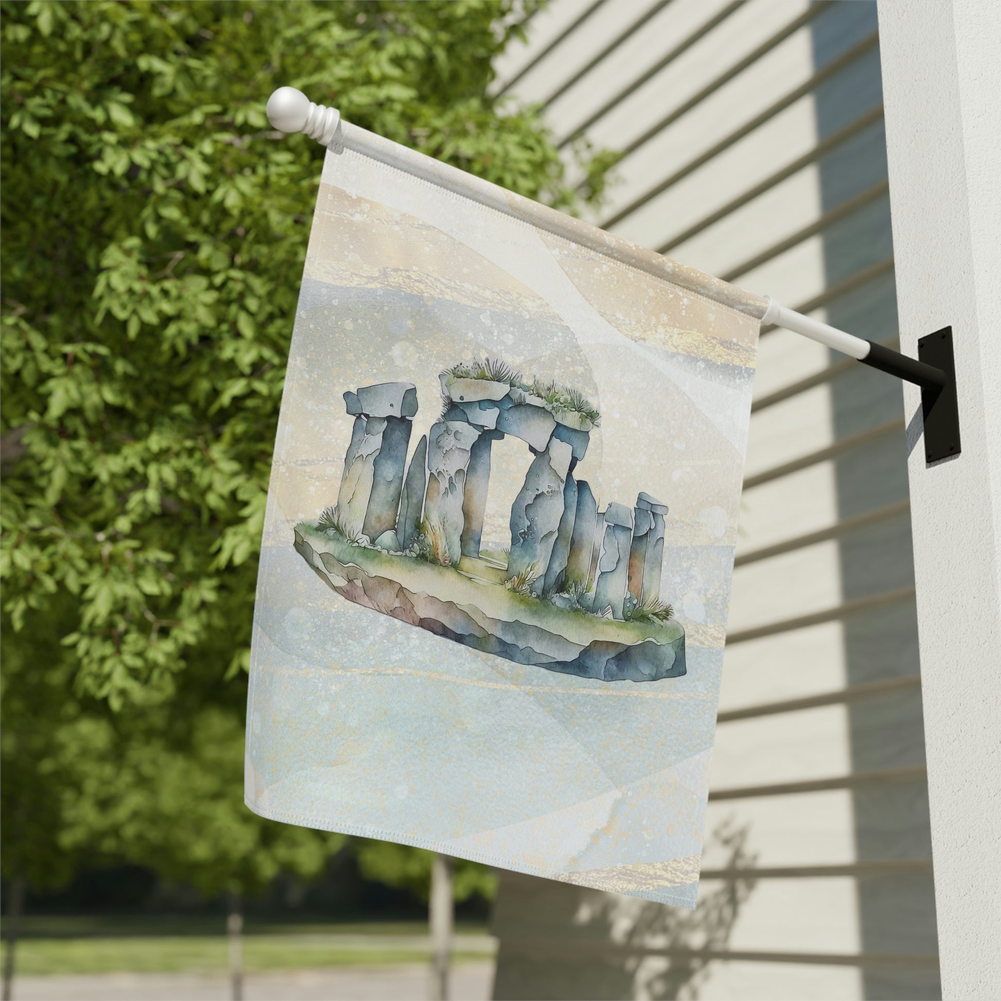 Standing Stones Watercolor Garden & House Banner