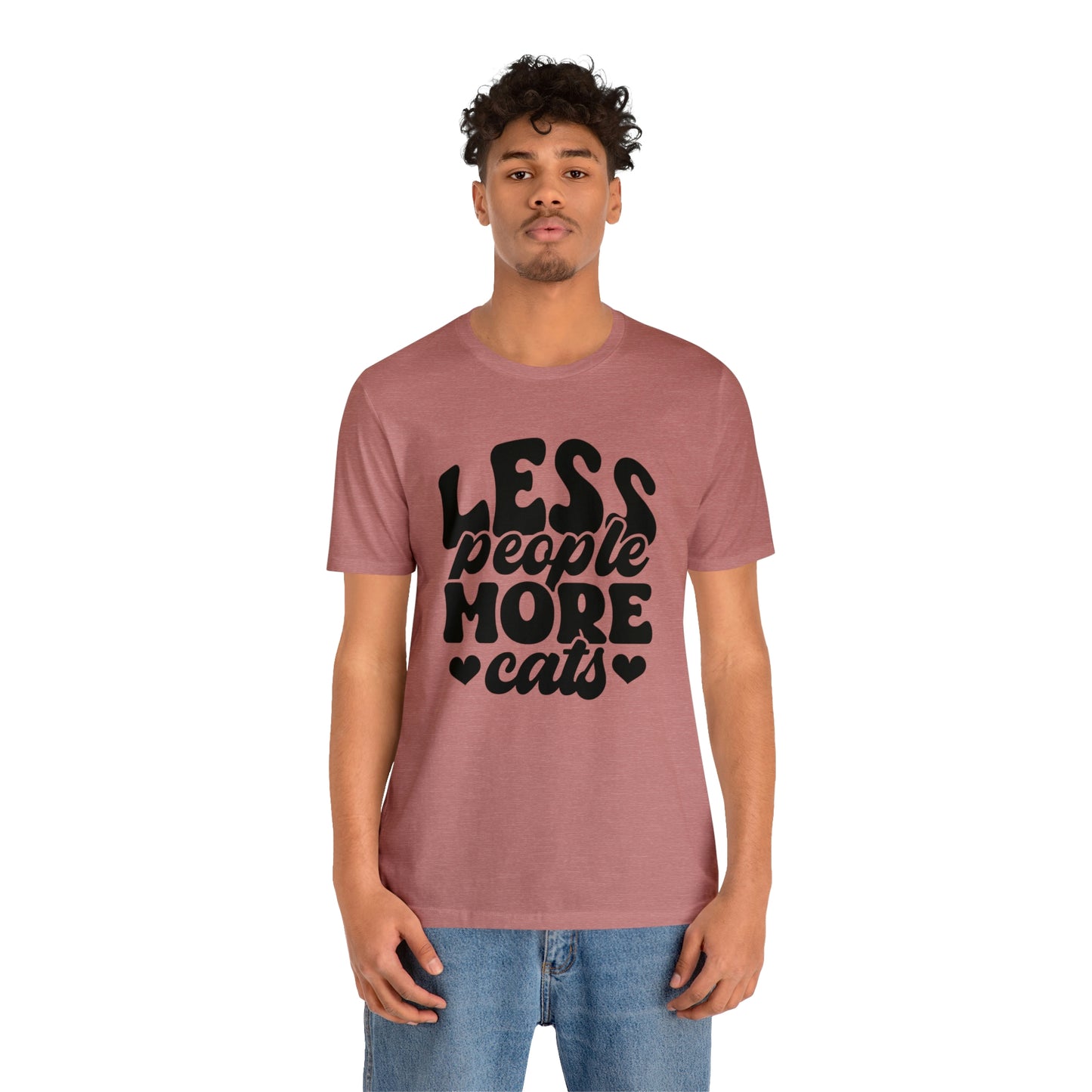 Less People More Cats Cat Short Sleeve T-shirt
