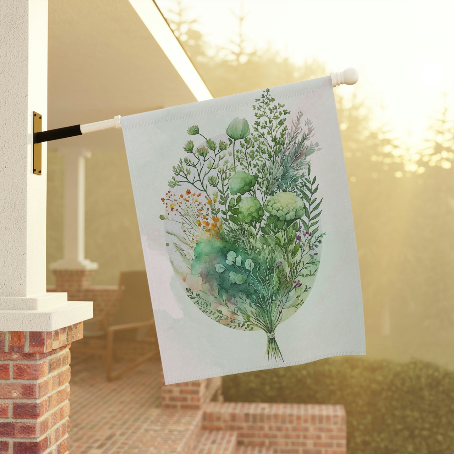 Spring Flowers & Greenery Watercolor Garden & House Banner