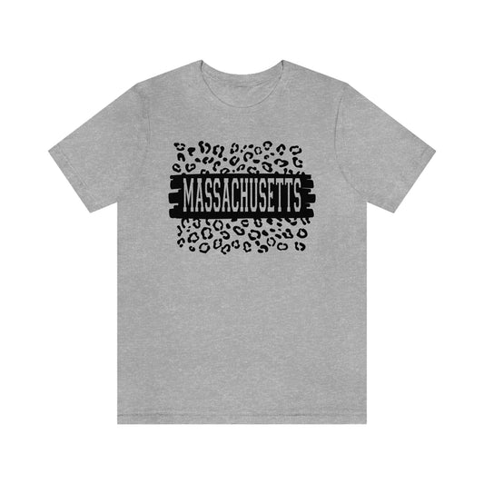 Massachusetts Leopard Print Short Sleeve T-shirt
