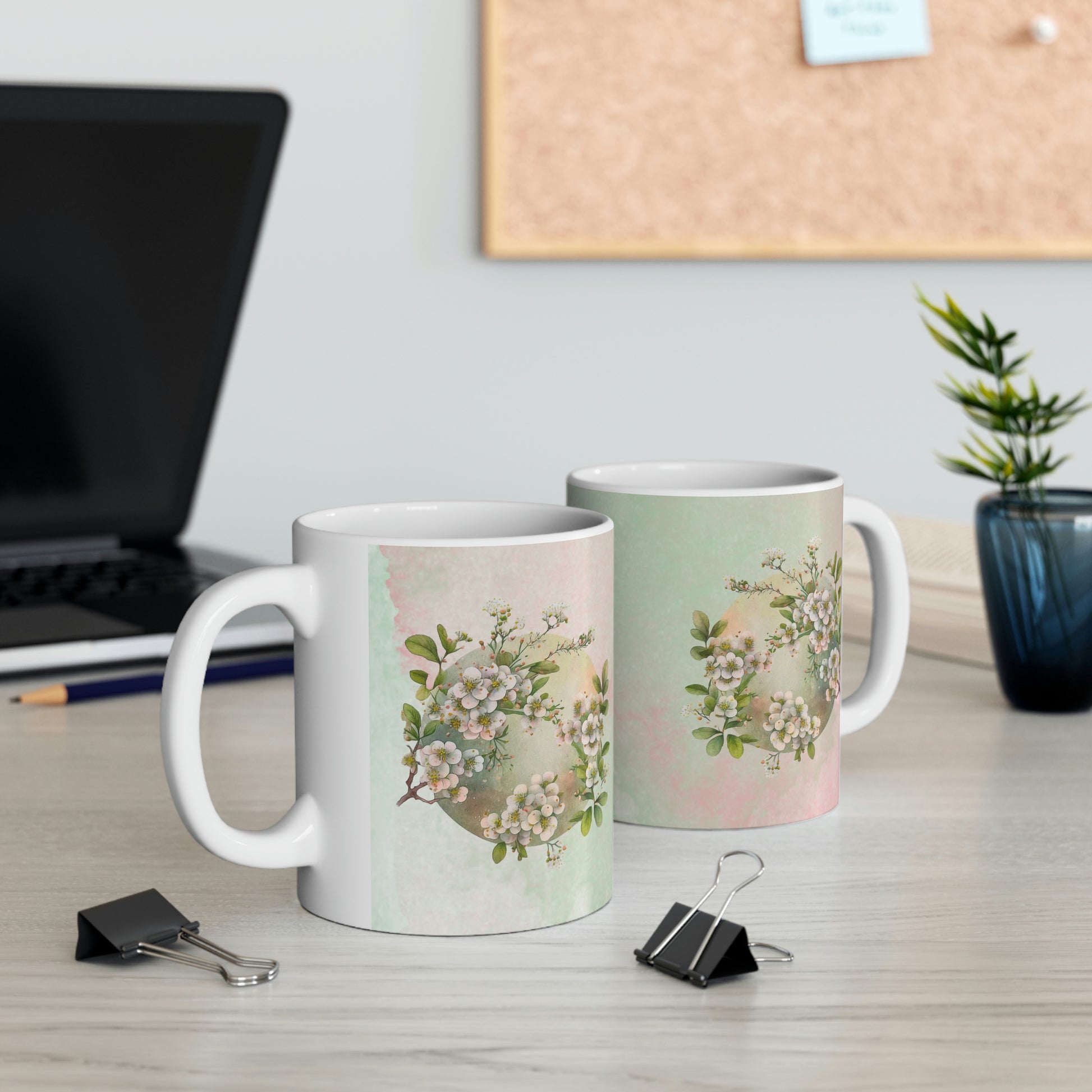 Flowers Watercolor Ceramic Mug 11oz