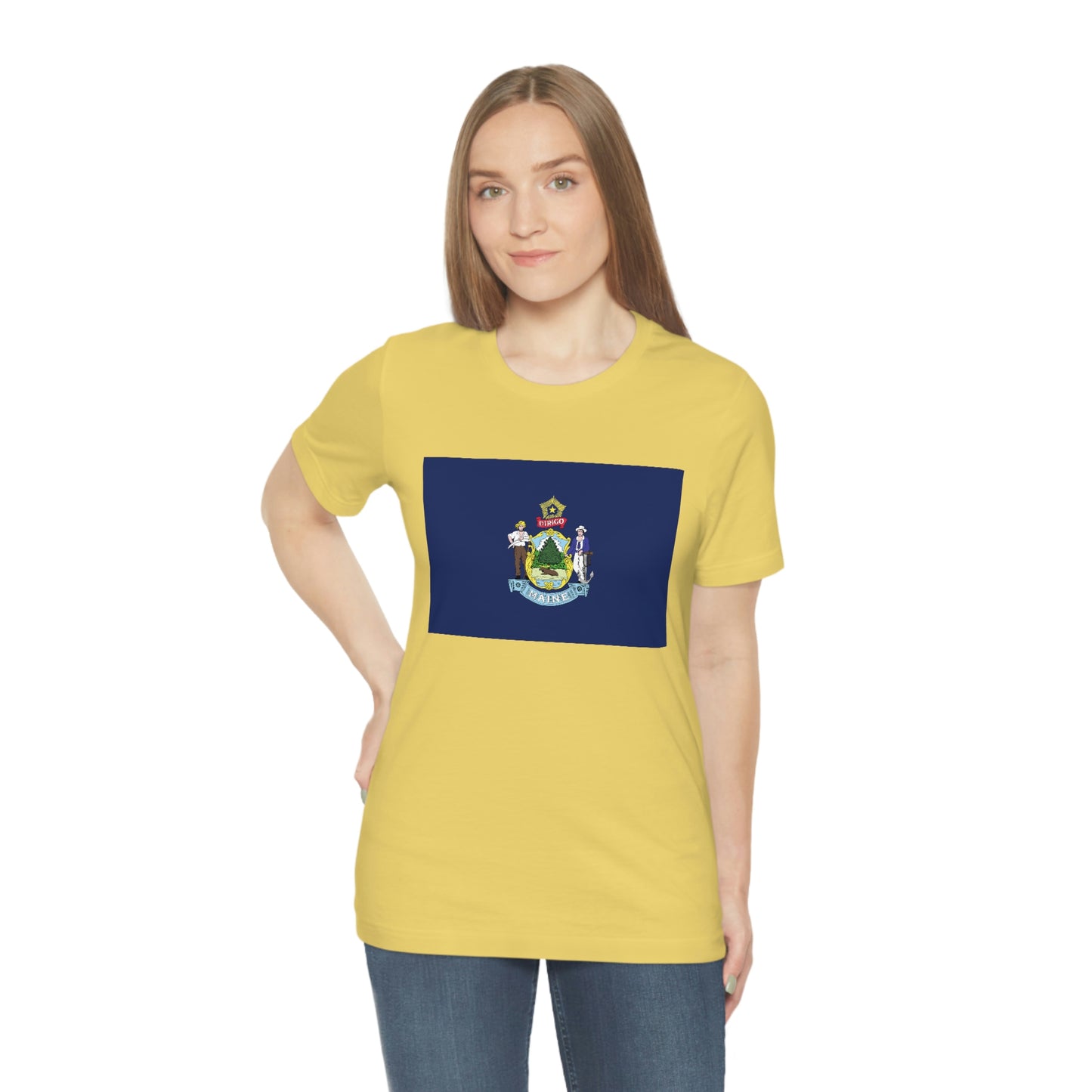 Maine Flag Unisex Jersey Short Sleeve Tee Tshirt T-shirt