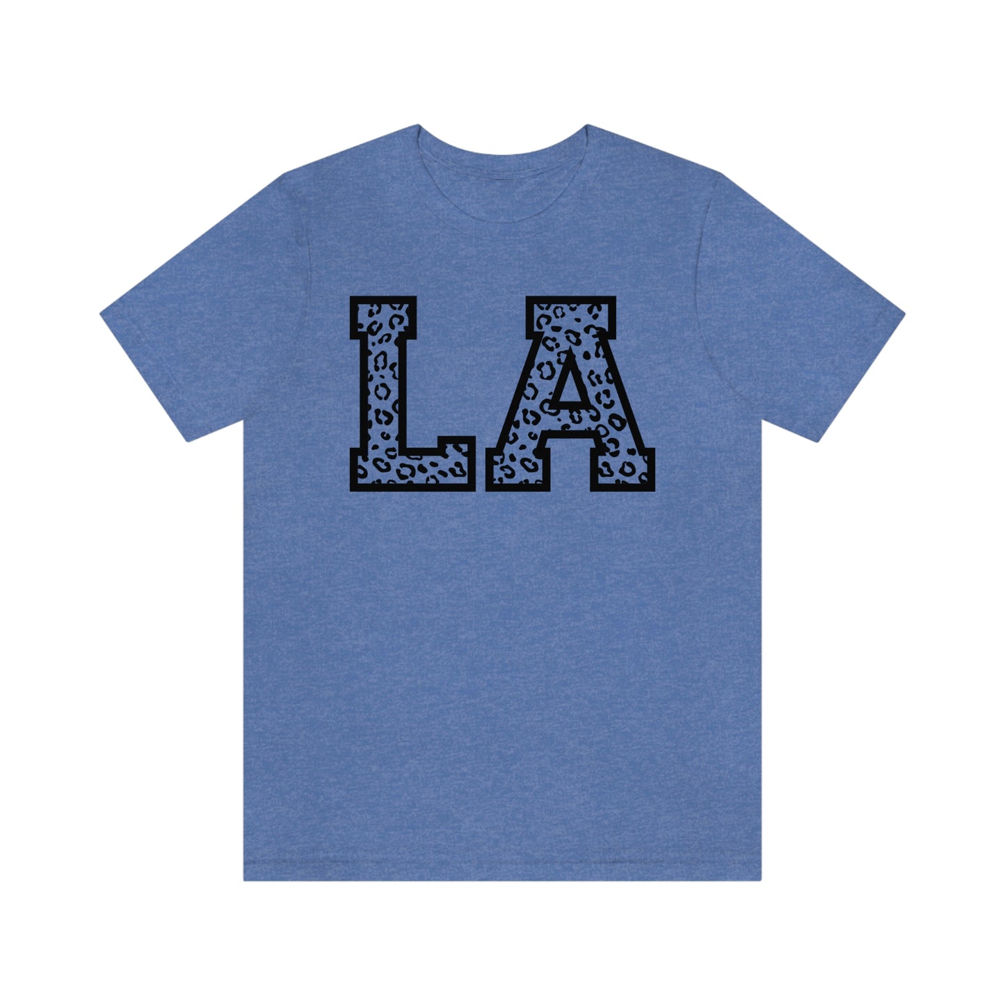 Louisiana LA Leopard Print Letters Short Sleeve T-shirt