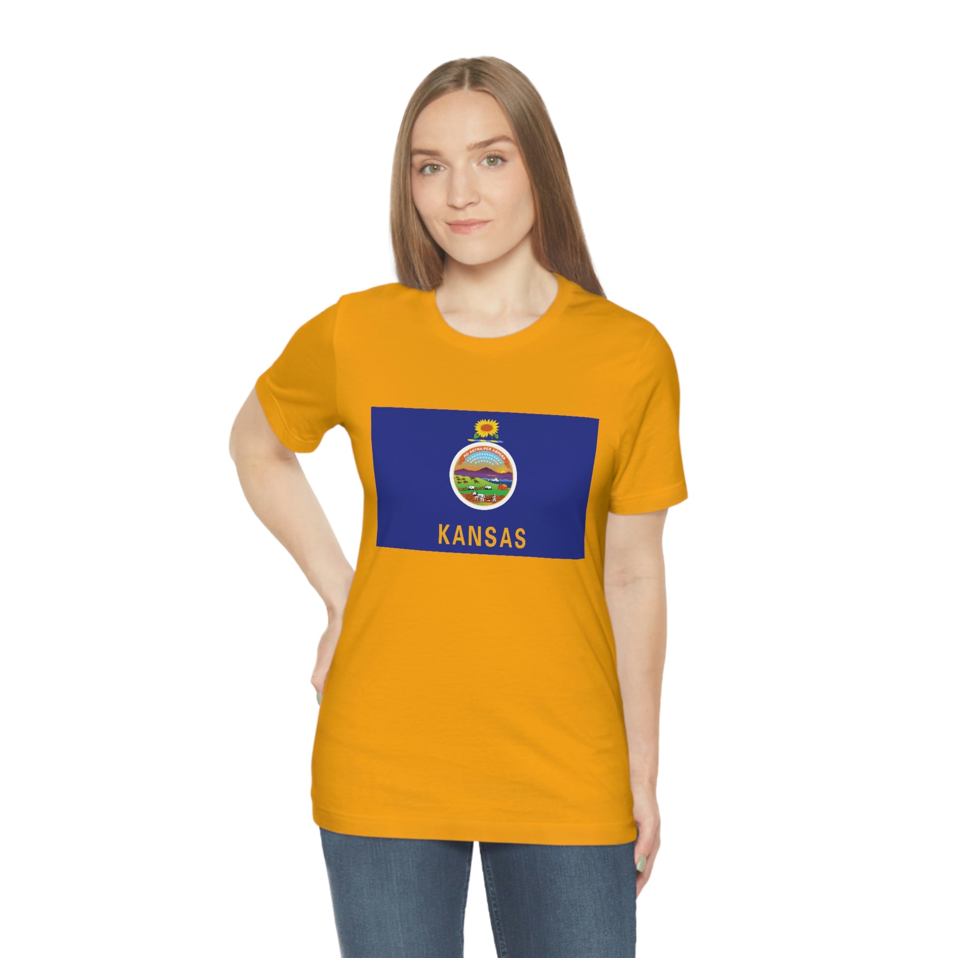 Kansas Flag Unisex Jersey Short Sleeve Tee Tshirt T-shirt