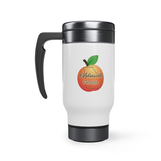 Adairsville Georgia Stainless Steel Travel Mug with Handle 14 oz