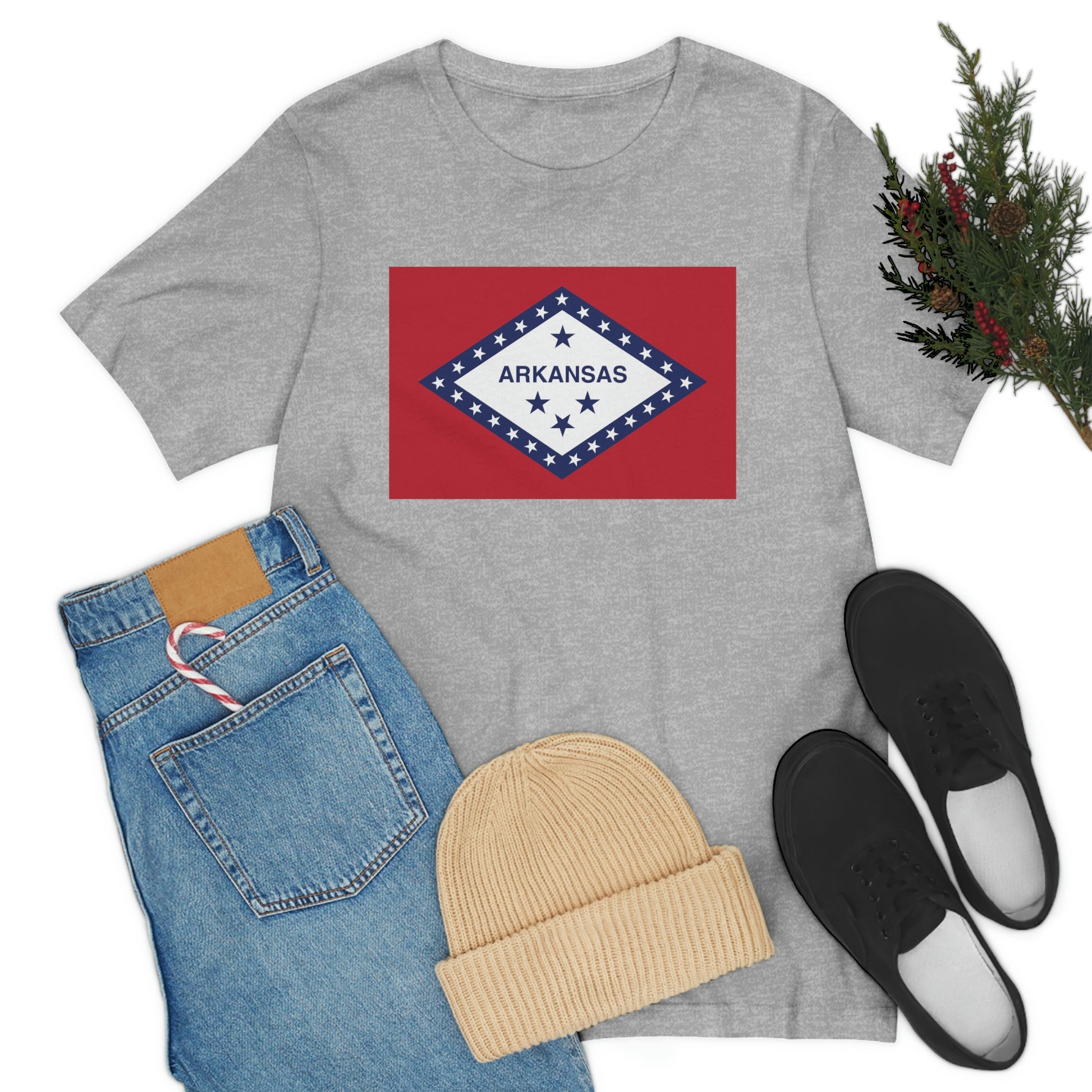 Arkansas Flag Unisex Jersey Short Sleeve Tee Tshirt T-shirt