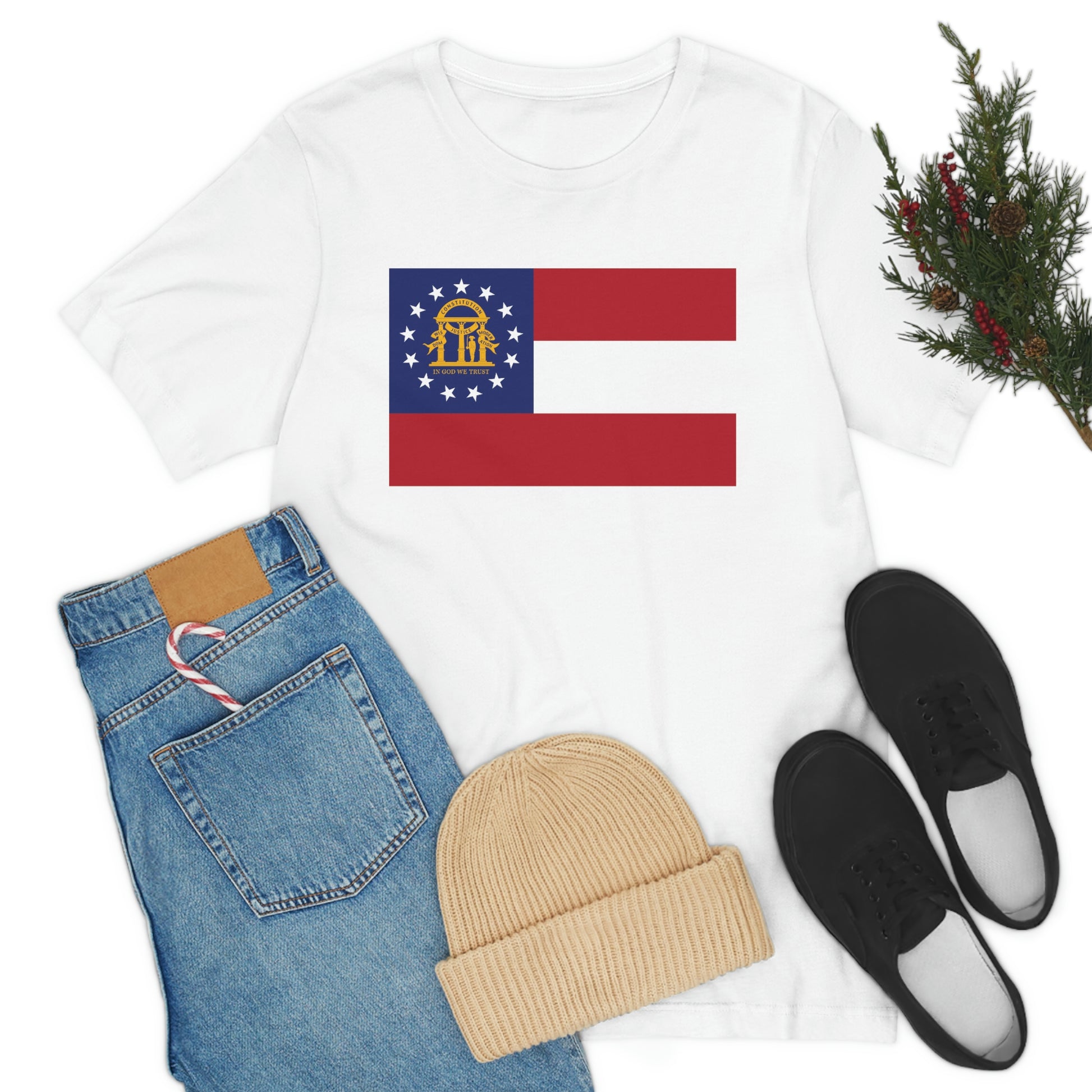 Georgia Flag Unisex Jersey Short Sleeve Tee Tshirt T-shirt