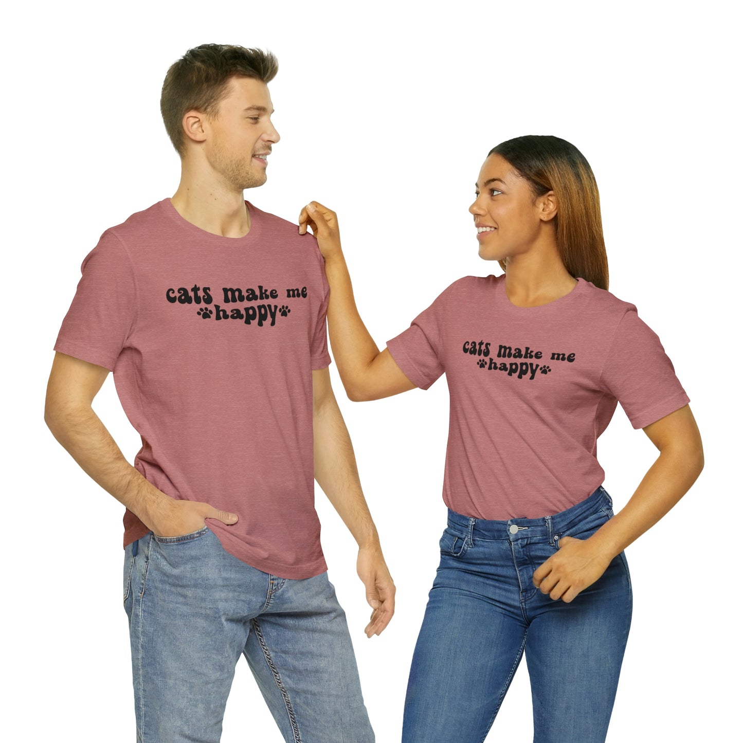 Cats Make Me Happy Short Sleeve T-shirt