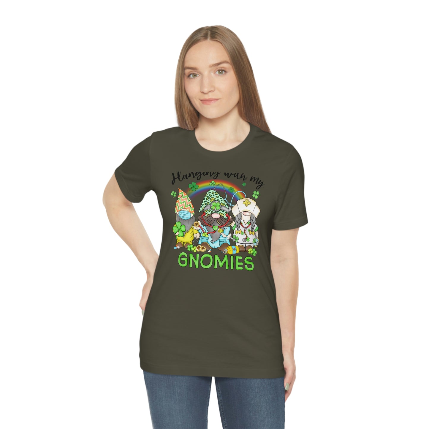Hanging With My Gnomies St. Patrick's Day Unisex Jersey Short Sleeve Tee