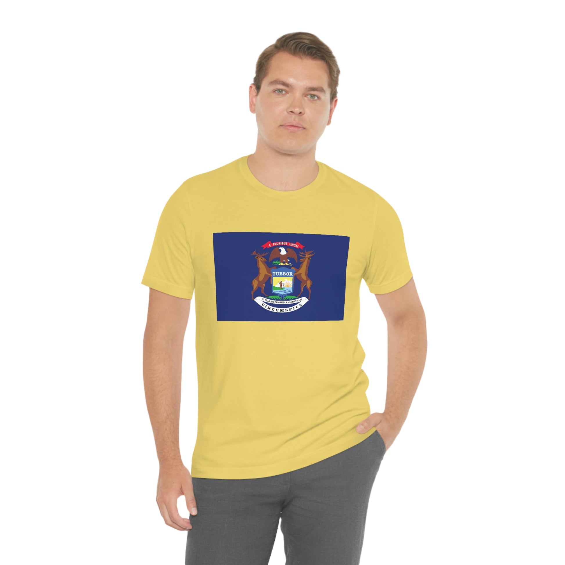 Michigan Flag Unisex Jersey Short Sleeve Tee Tshirt T-shirt