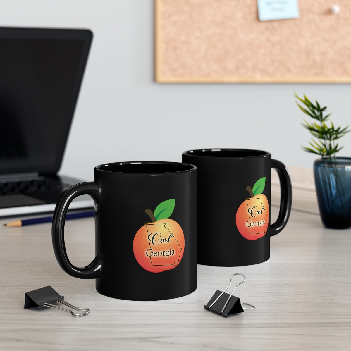 Carl Georgia 11oz Black Mug