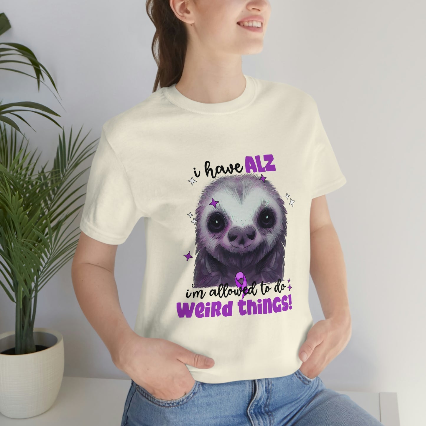 I Have ALZ I'm Allowed To Do Weird Things Alzheimer's Print Unisex Jersey Short Sleeve Tee