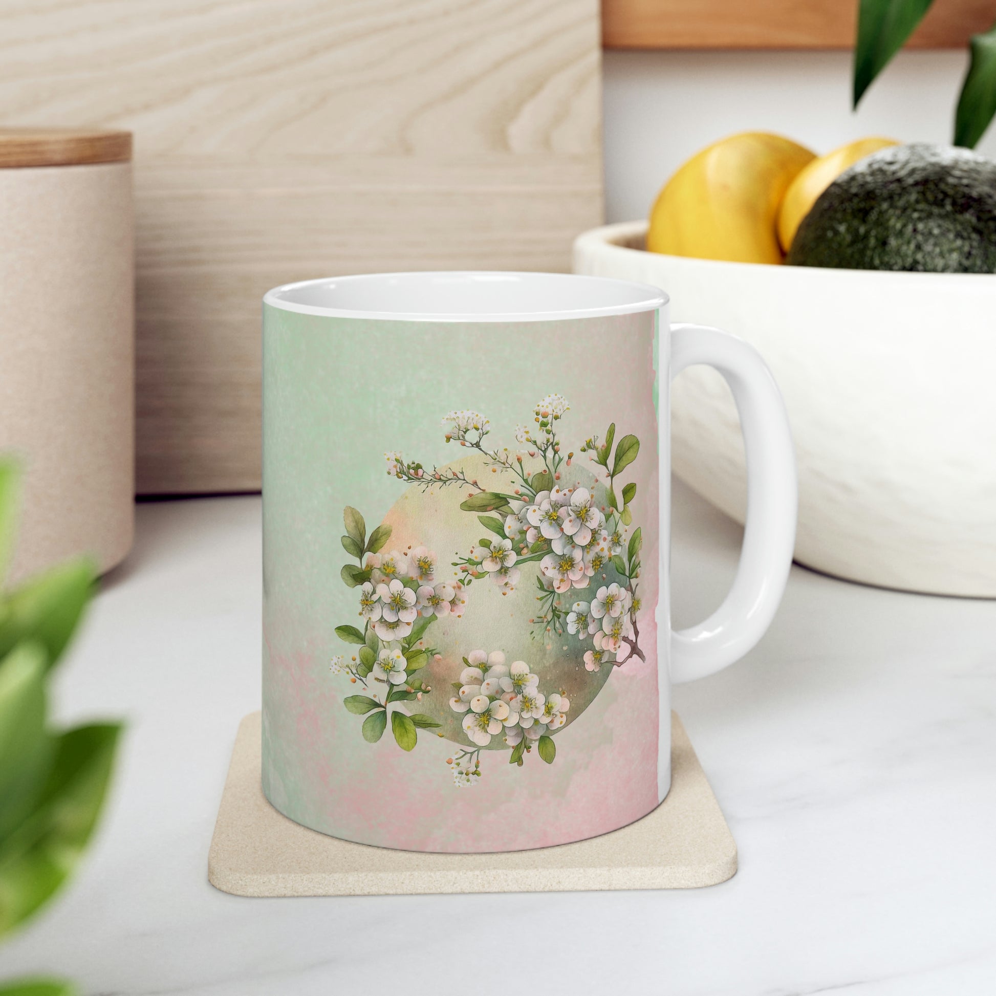 Flowers Watercolor Ceramic Mug 11oz