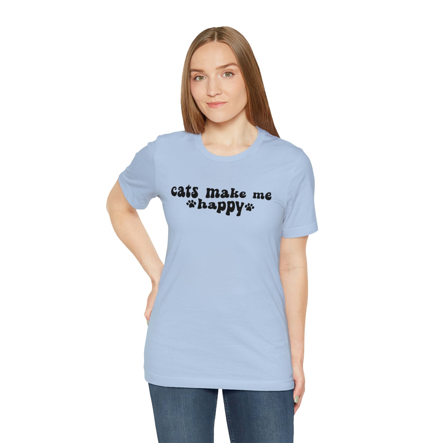 Cats Make Me Happy Short Sleeve T-shirt