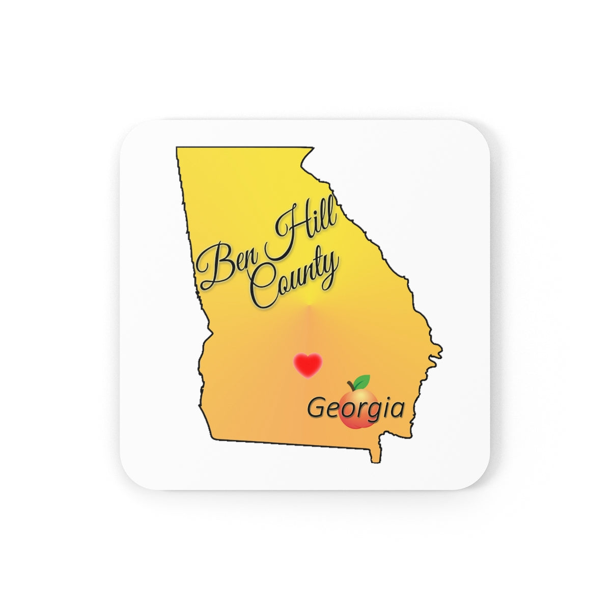 Ben Hill County Georgia Corkwood Coaster Set