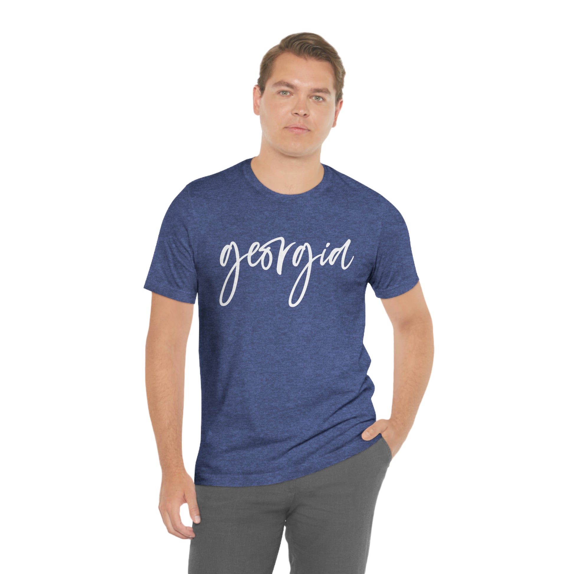 Georgia White Script Short Sleeve T-shirt