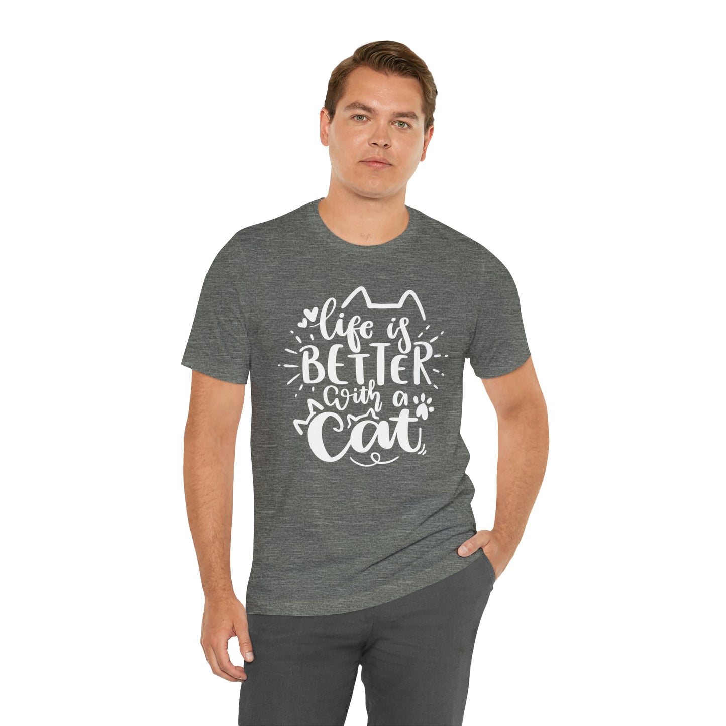 Life is Better With a Cat Short Sleeve T-shirt