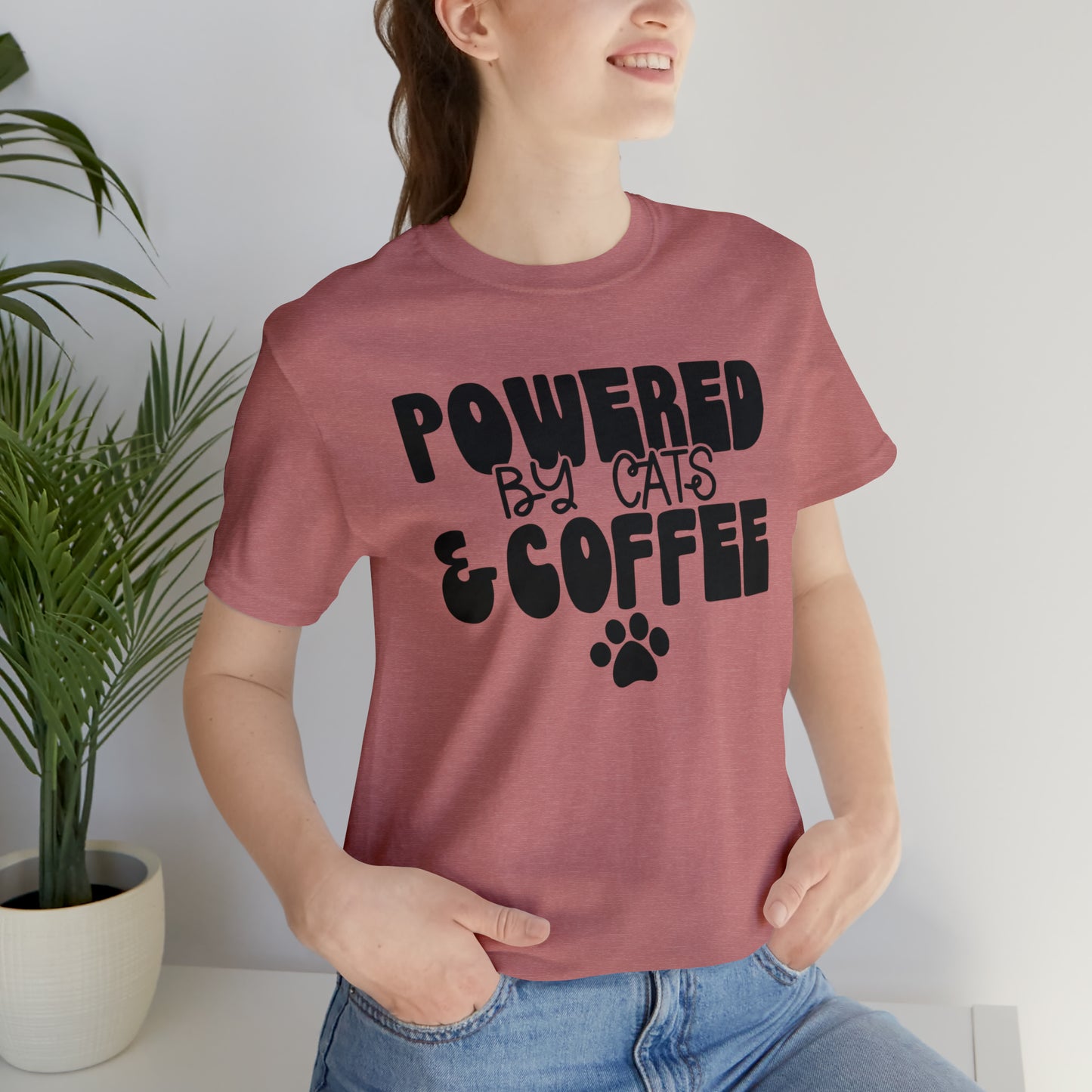 Powered by Cats & Coffee Short Sleeve T-shirt