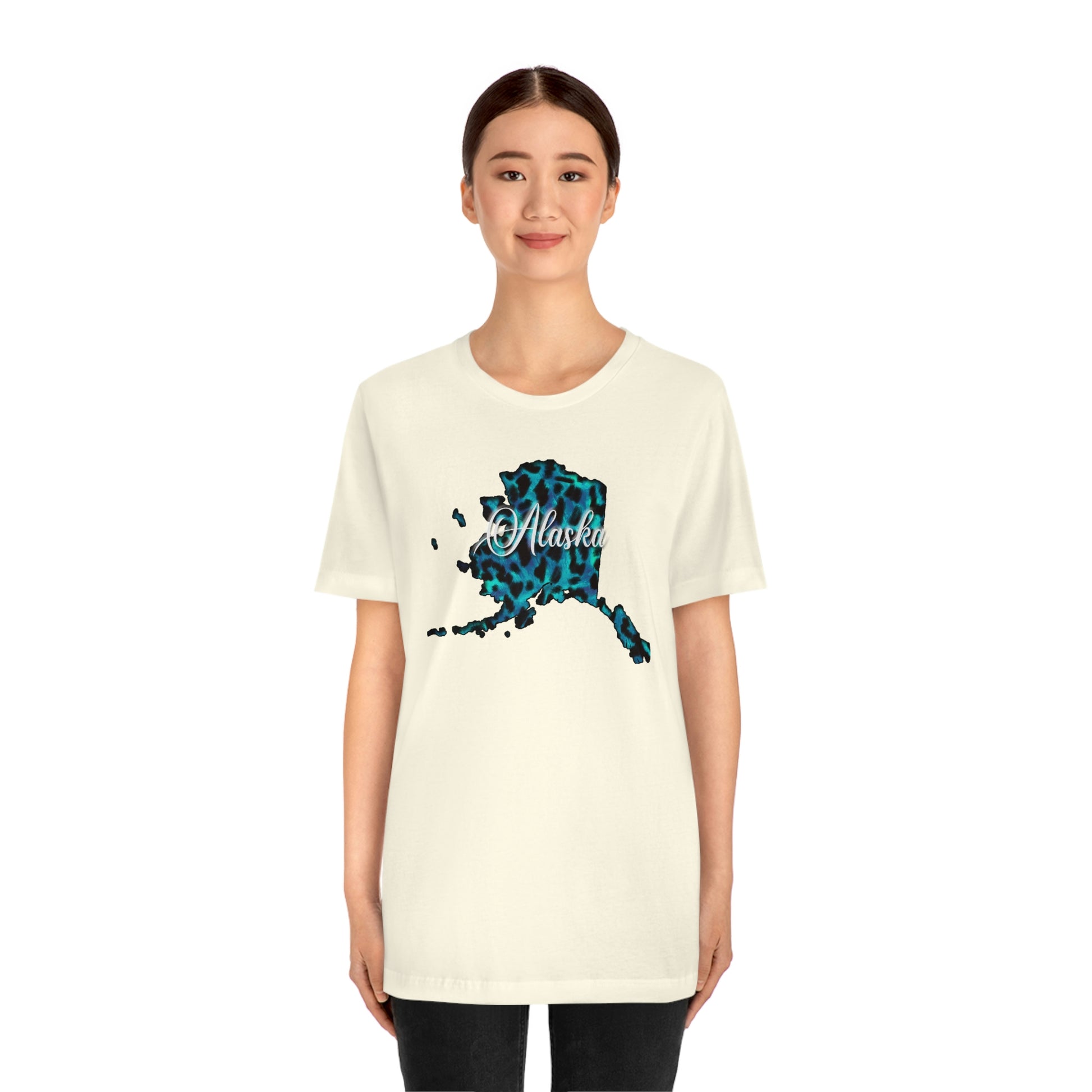 Alaska Blue Leopard Unisex Jersey Short Sleeve T-shirt