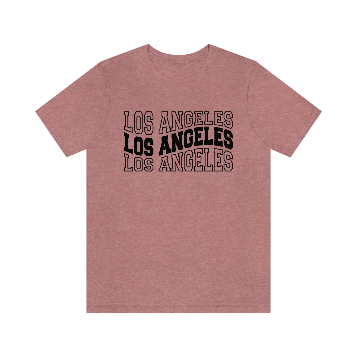 Los Angeles Varsity Letters Wavy Unisex Jersey Short Sleeve Tee Tshirt T-shirt