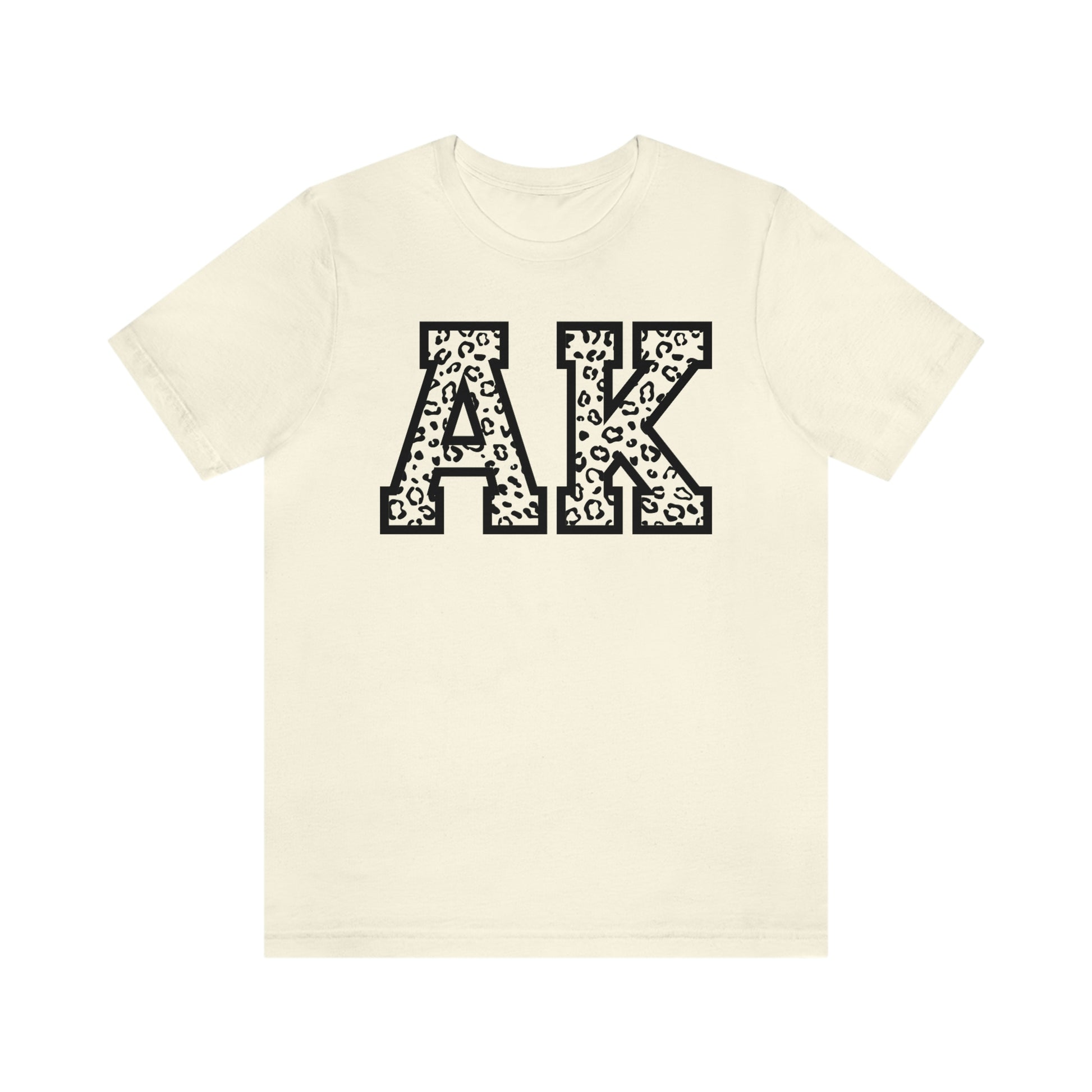 Alaska AK Leopard Print Letters Unisex Jersey Short Sleeve T-shirt