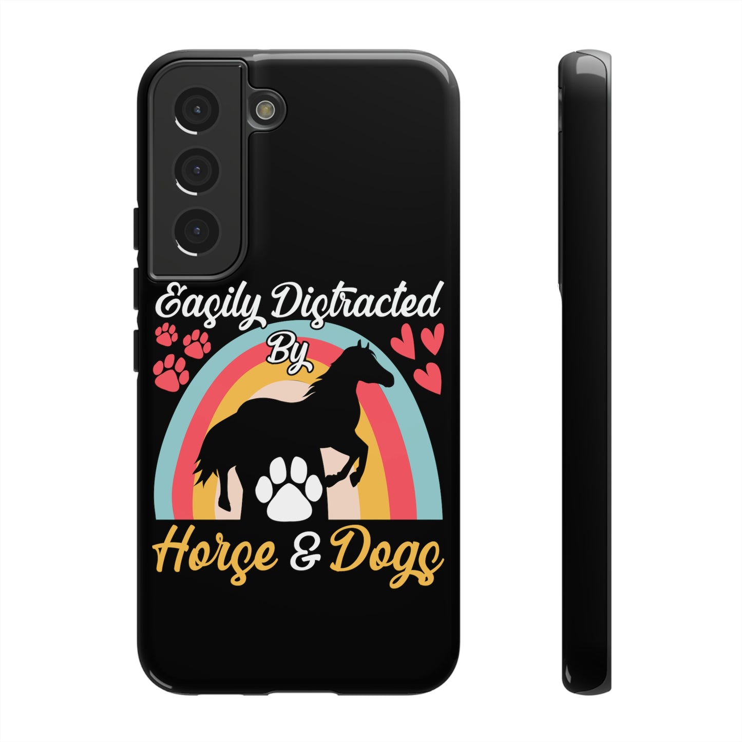 Easily Distracted by Horse & Dogs Tough Cases