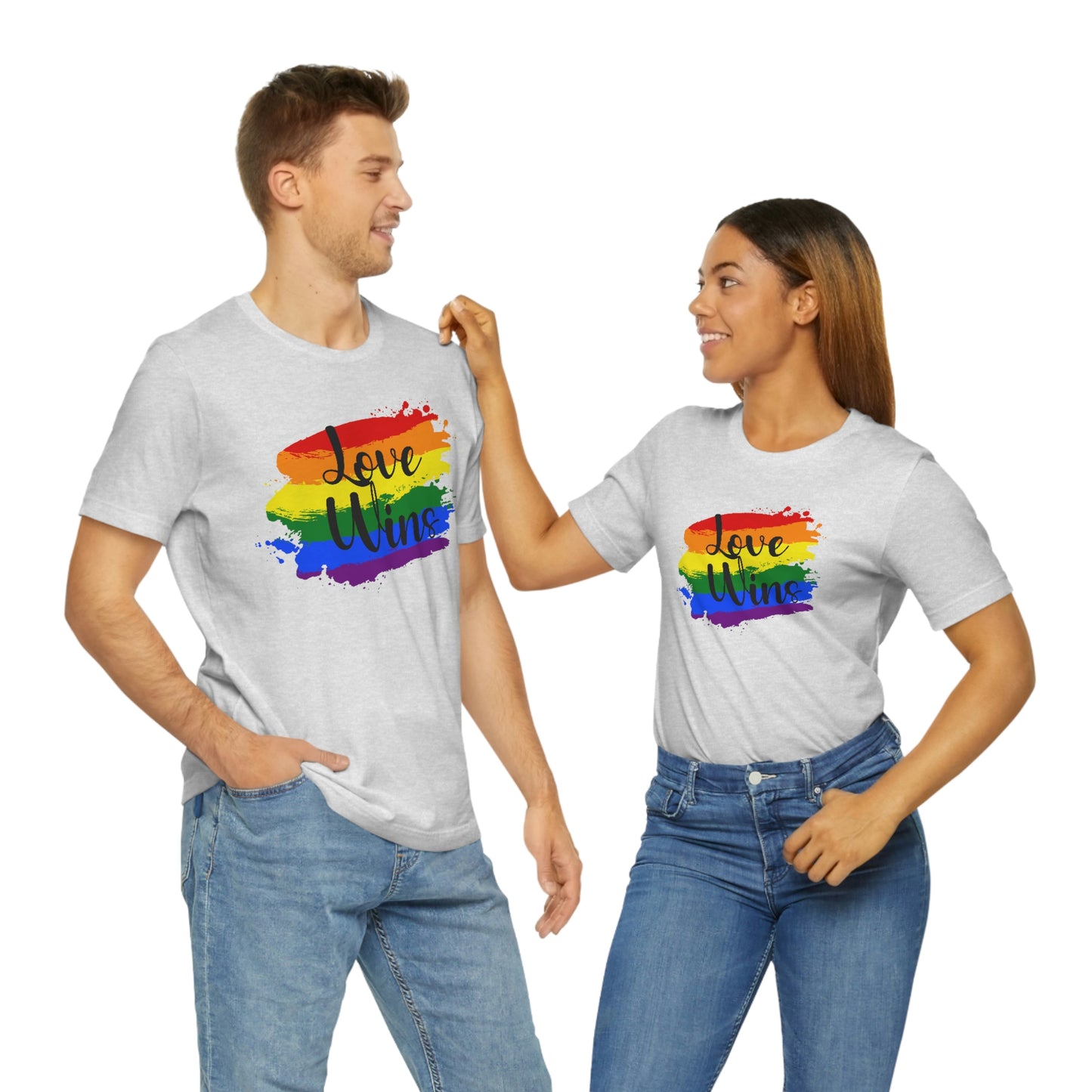 Love Wins LGBTQIA Print Unisex Jersey Short Sleeve Tee