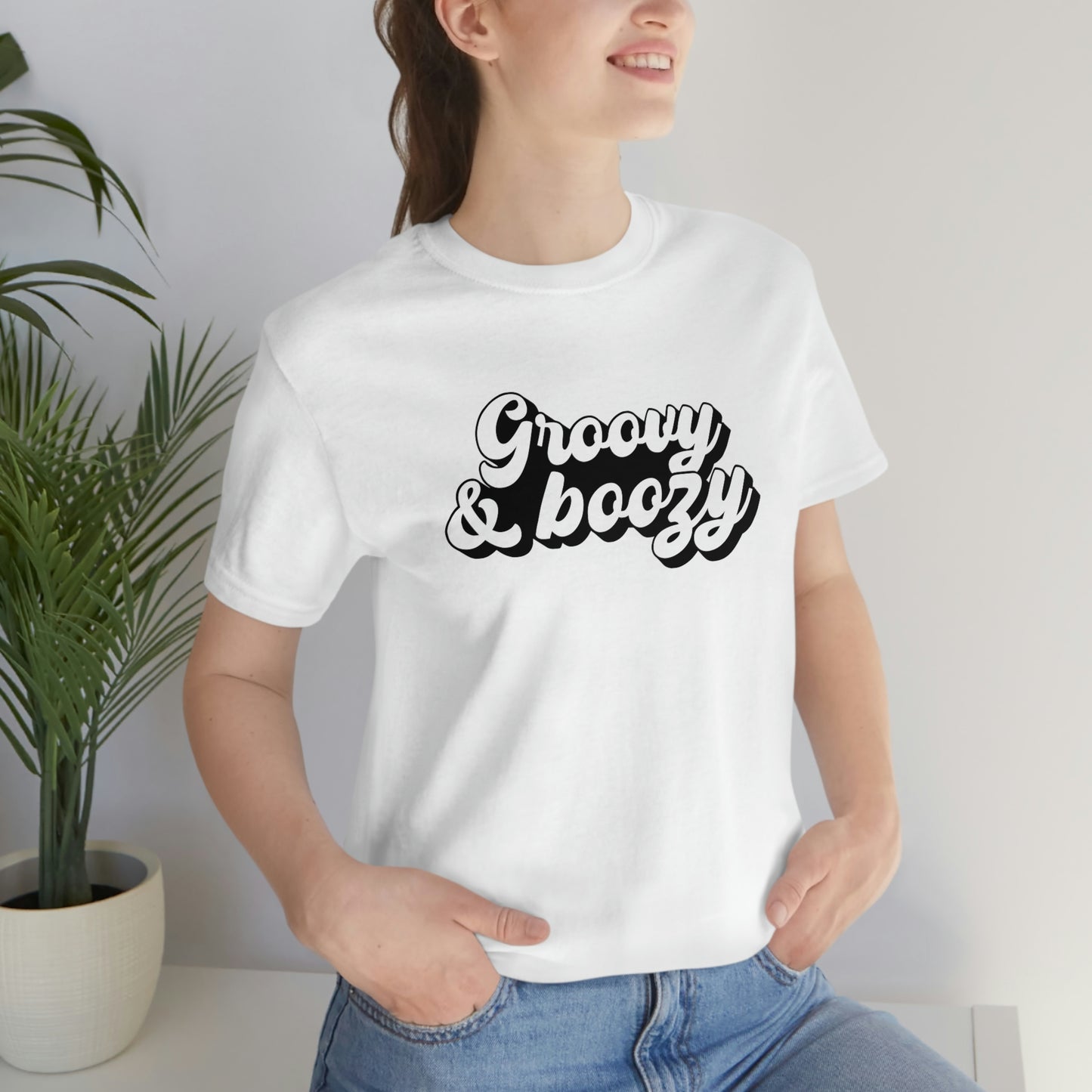 Groovy and Boozy Unisex Jersey Short Sleeve Tee