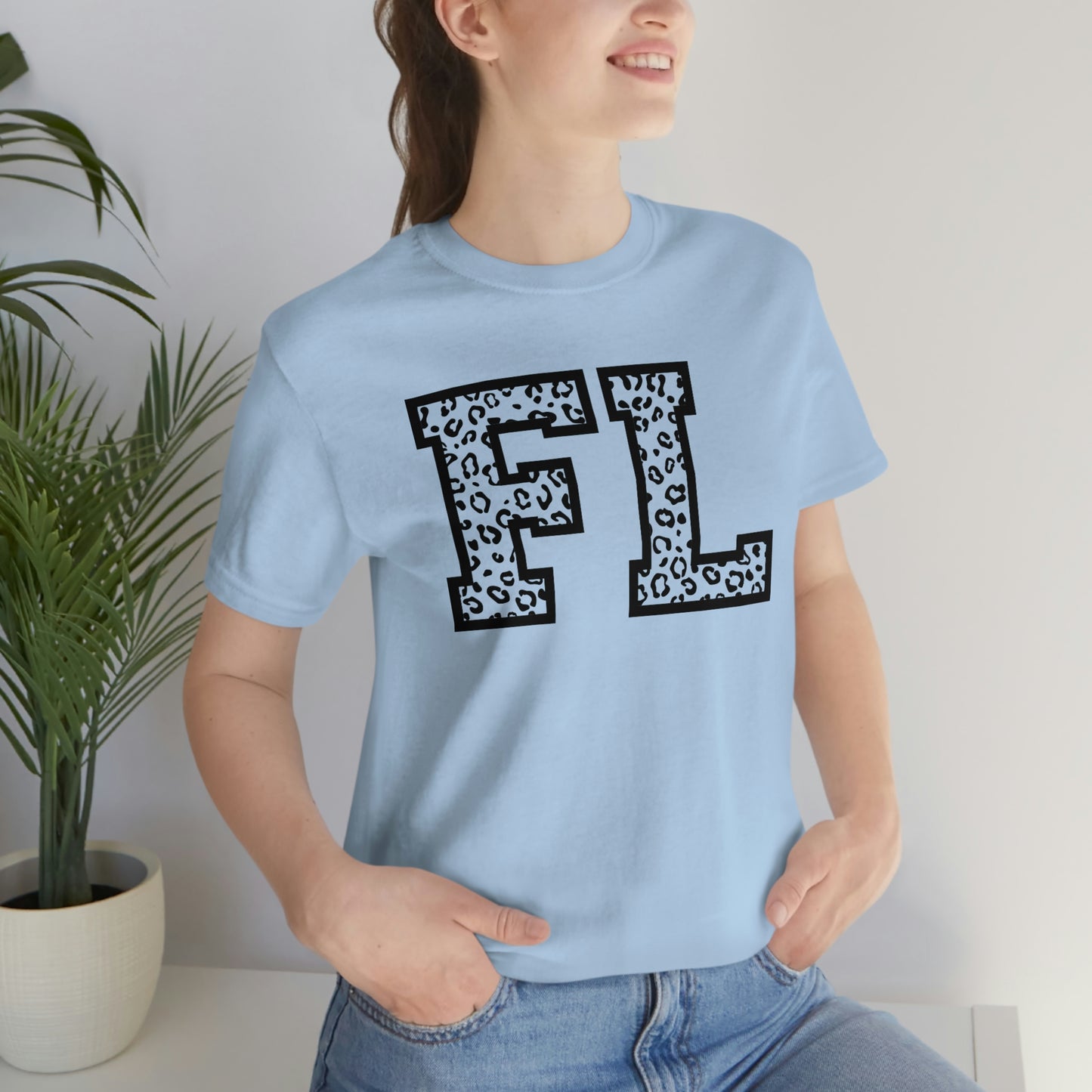 Florida FL Leopard Print Short Sleeve T-shirt