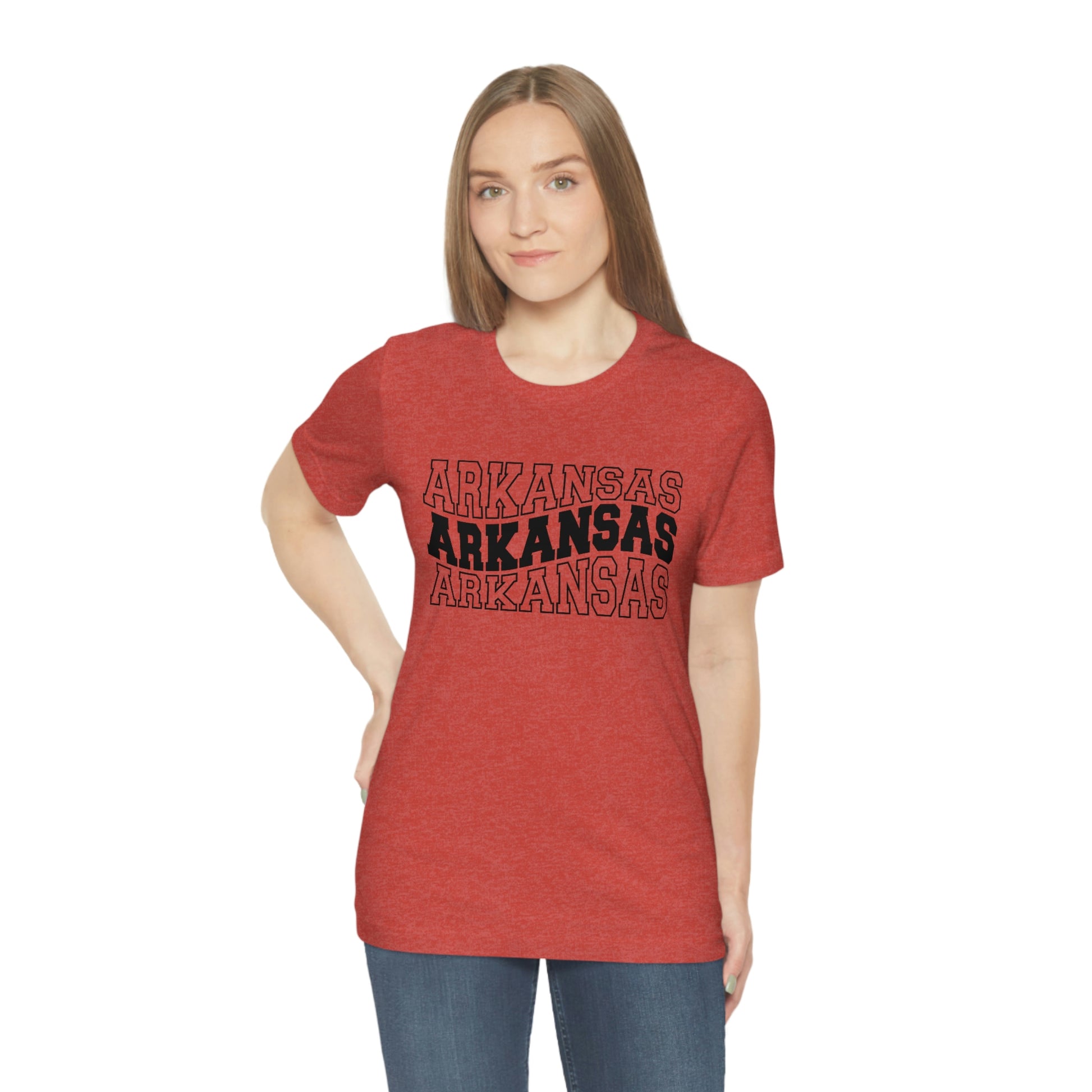 Arkansas Varsity Letters Wavy Unisex Jersey Short Sleeve Tee Tshirt T-shirt