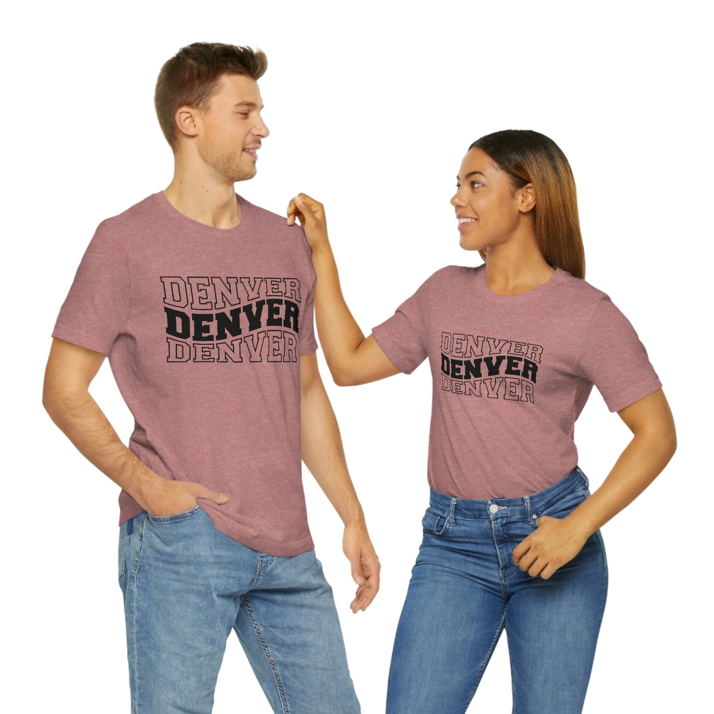 Denver Varsity Wavy Unisex Jersey Short Sleeve Tee Tshirt T-shirt