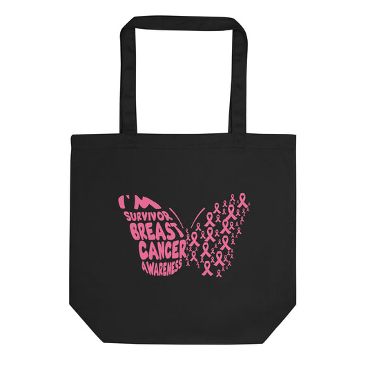 Breast Cancer Awareness Butterfly Eco Tote Bag