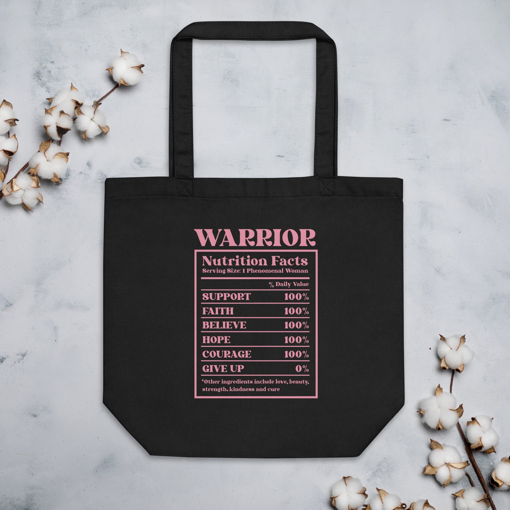 Warrior Nutrition Facts Breast Cancer Awareness Eco Tote Bag