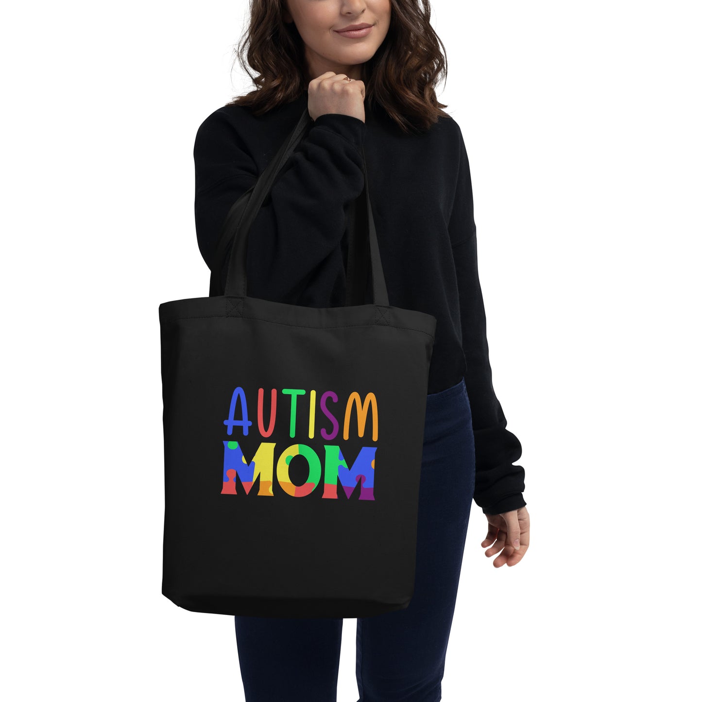 Autism Mom Tote Bag Black