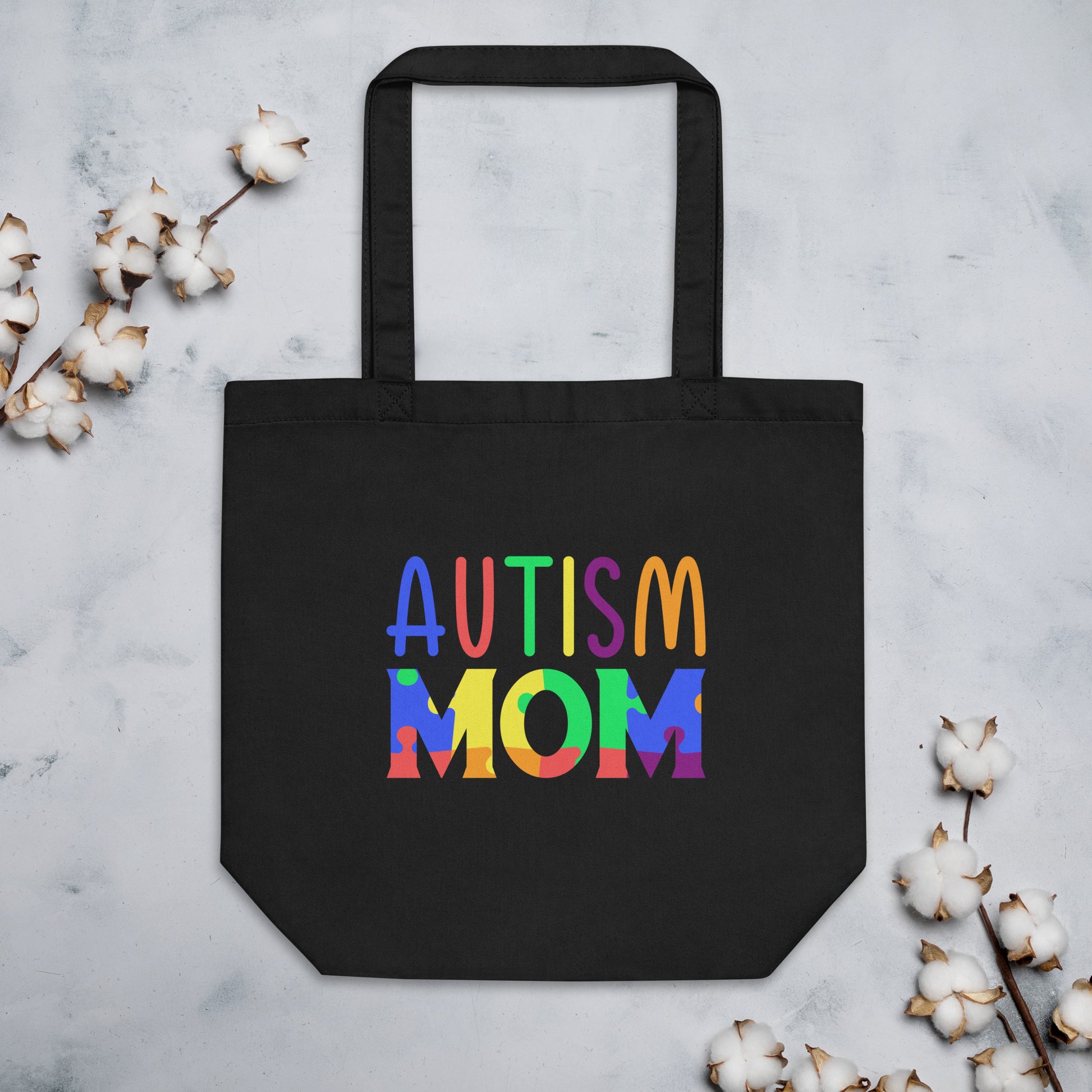 Autism Mom Tote Bag Black