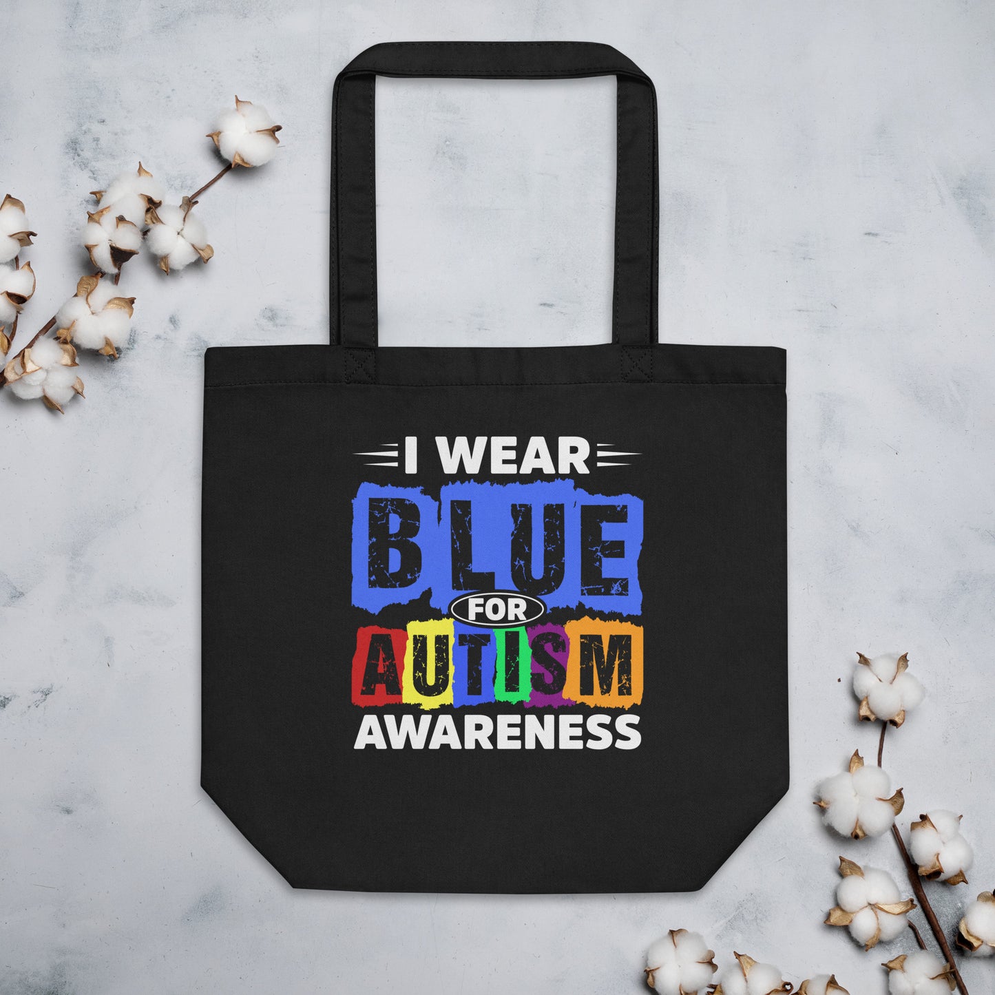 I Wear Blue for Autism Awareness Eco Tote Bag