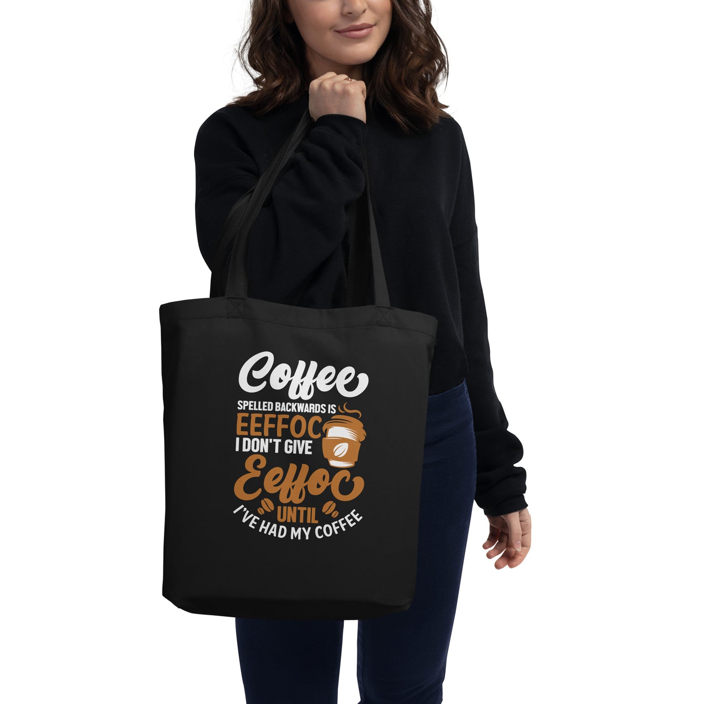 Coffee Spelled Backwards Eco Tote Bag